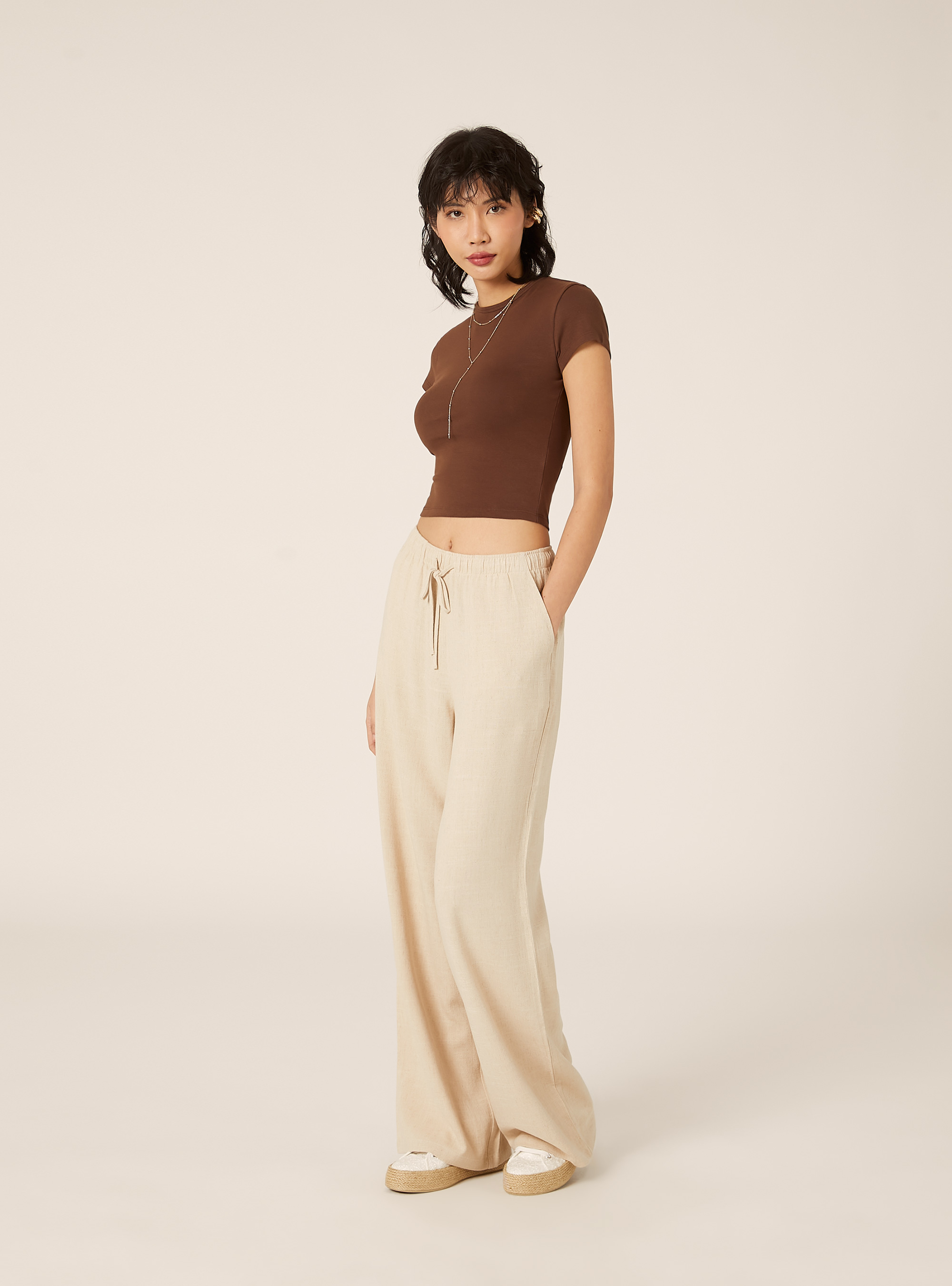 Maglietta in cotone slim fit, BR2 BROWN MEDIUM