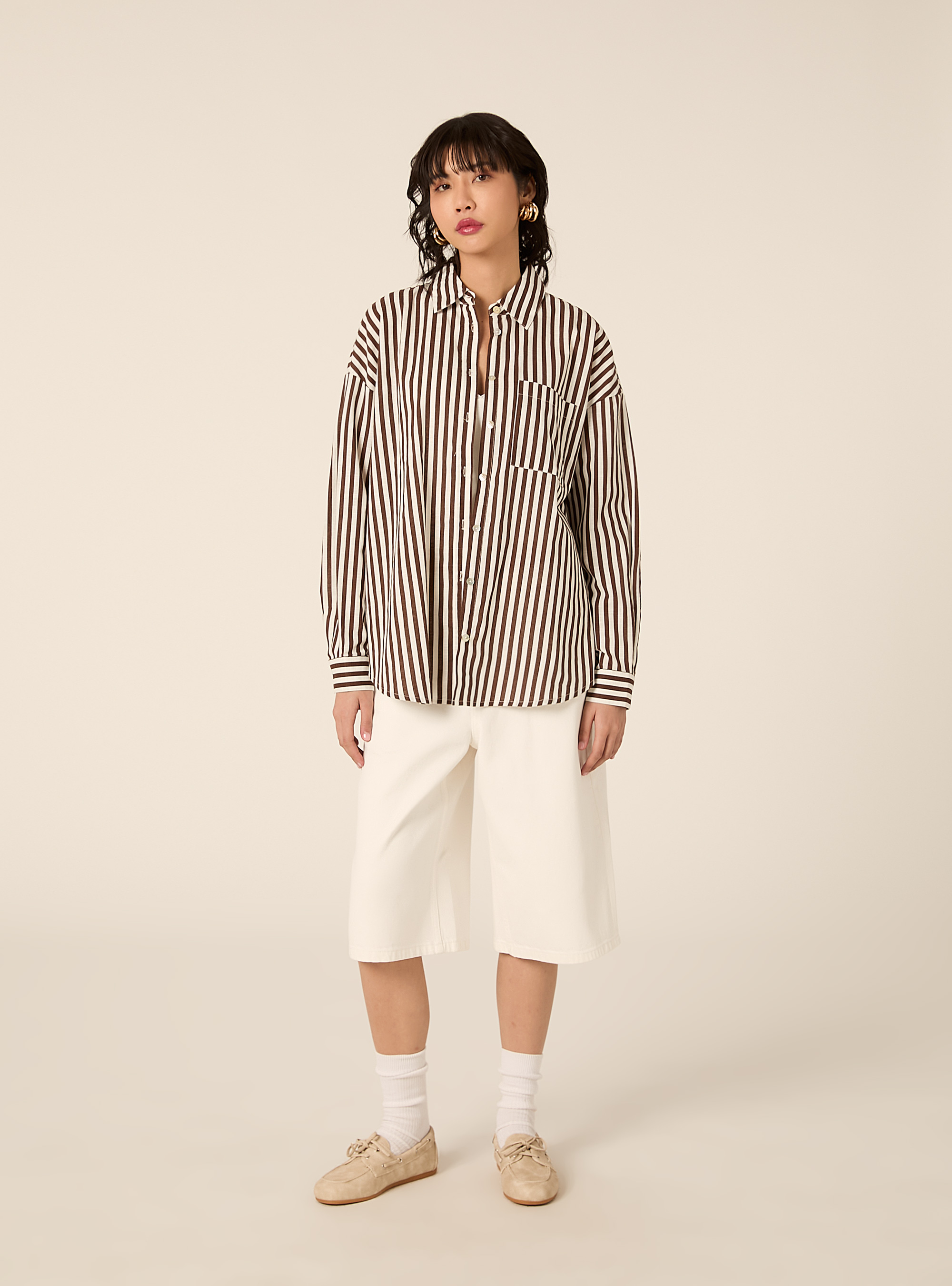 Camicia oversize con tasca, MULTICOLORE