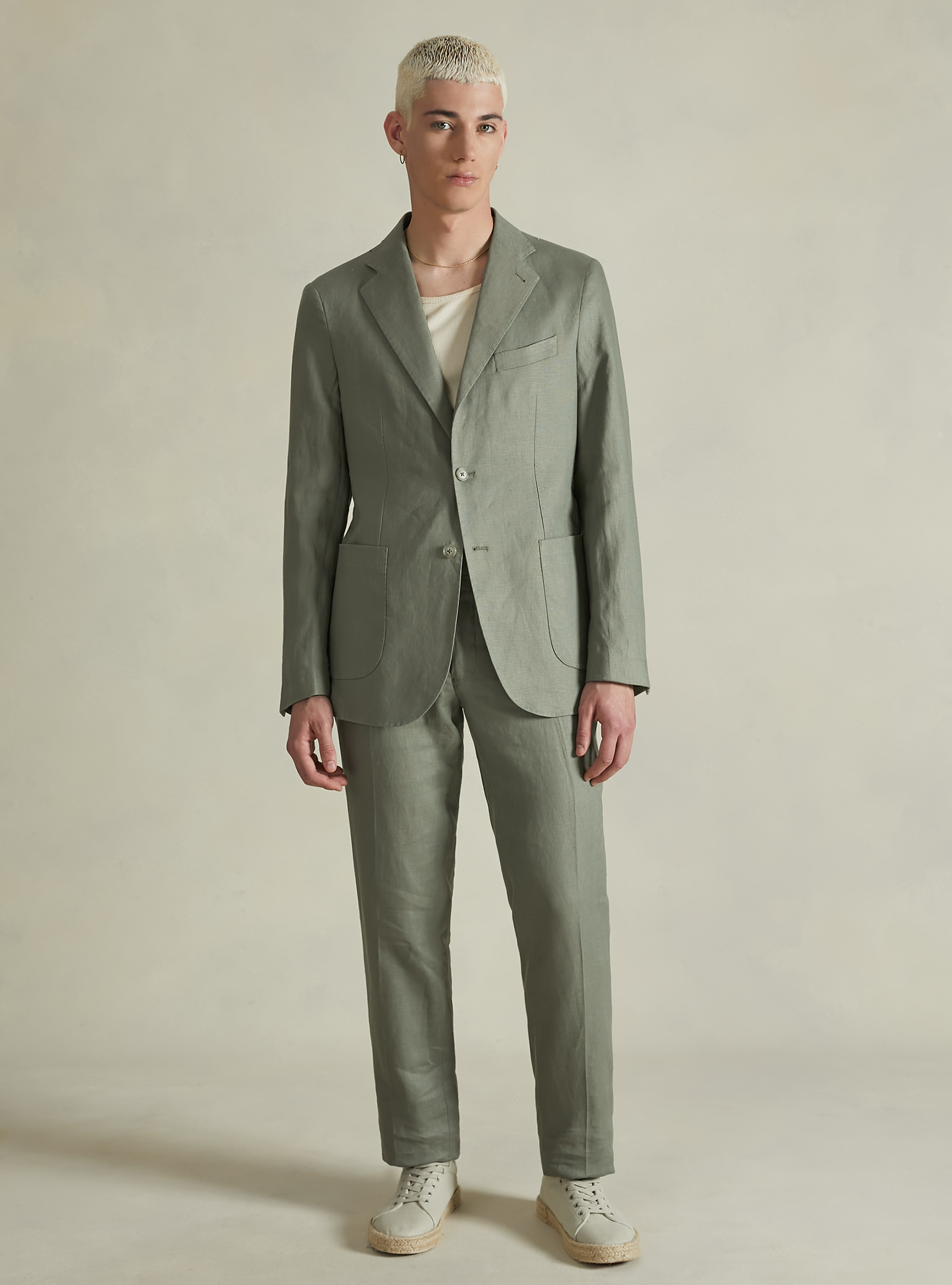 Pure Linen Jacket, KY2 KAKY MEDIUM