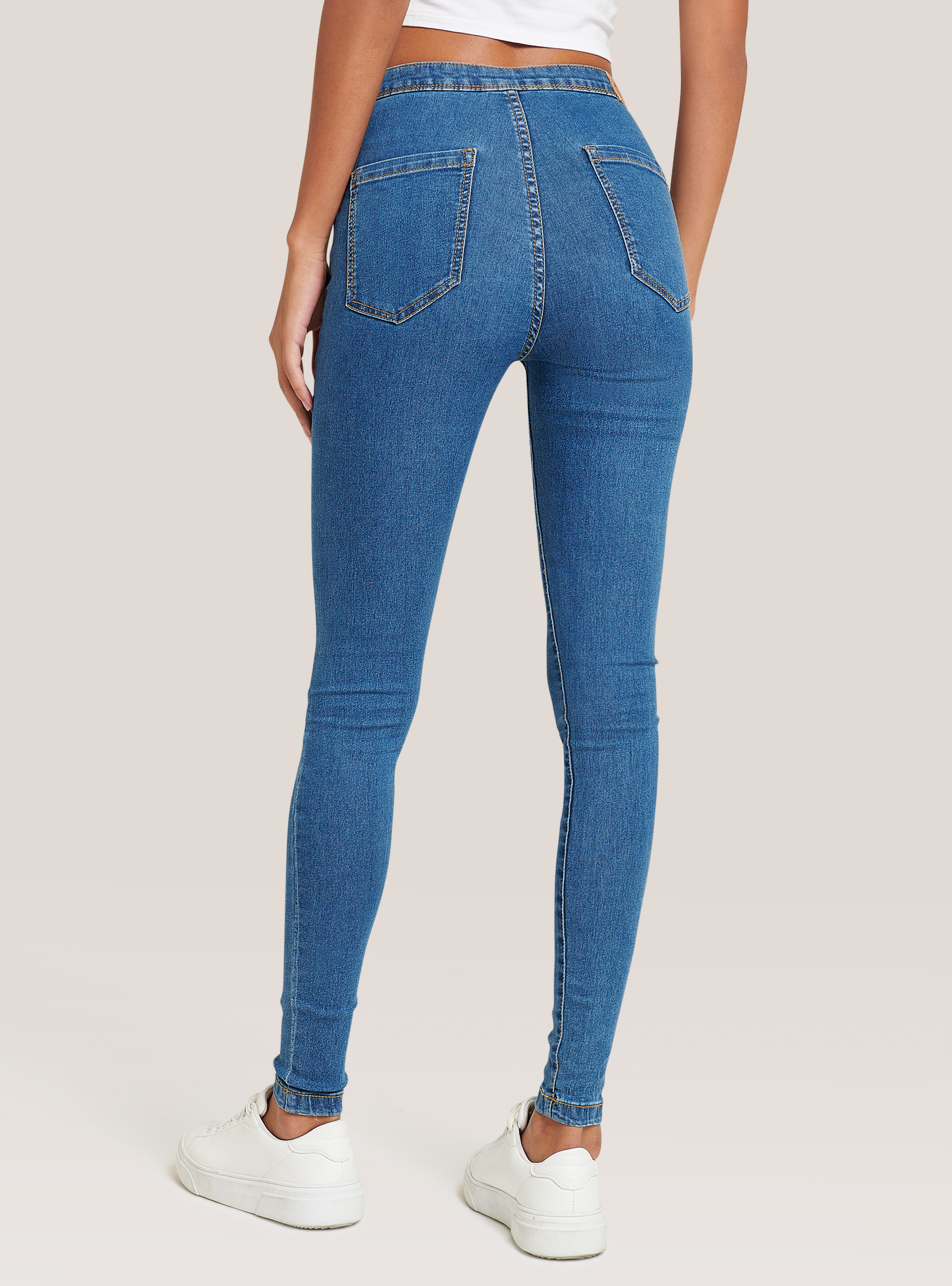 Hochtaillierte Stretch-Jeggins, C272 BLUE