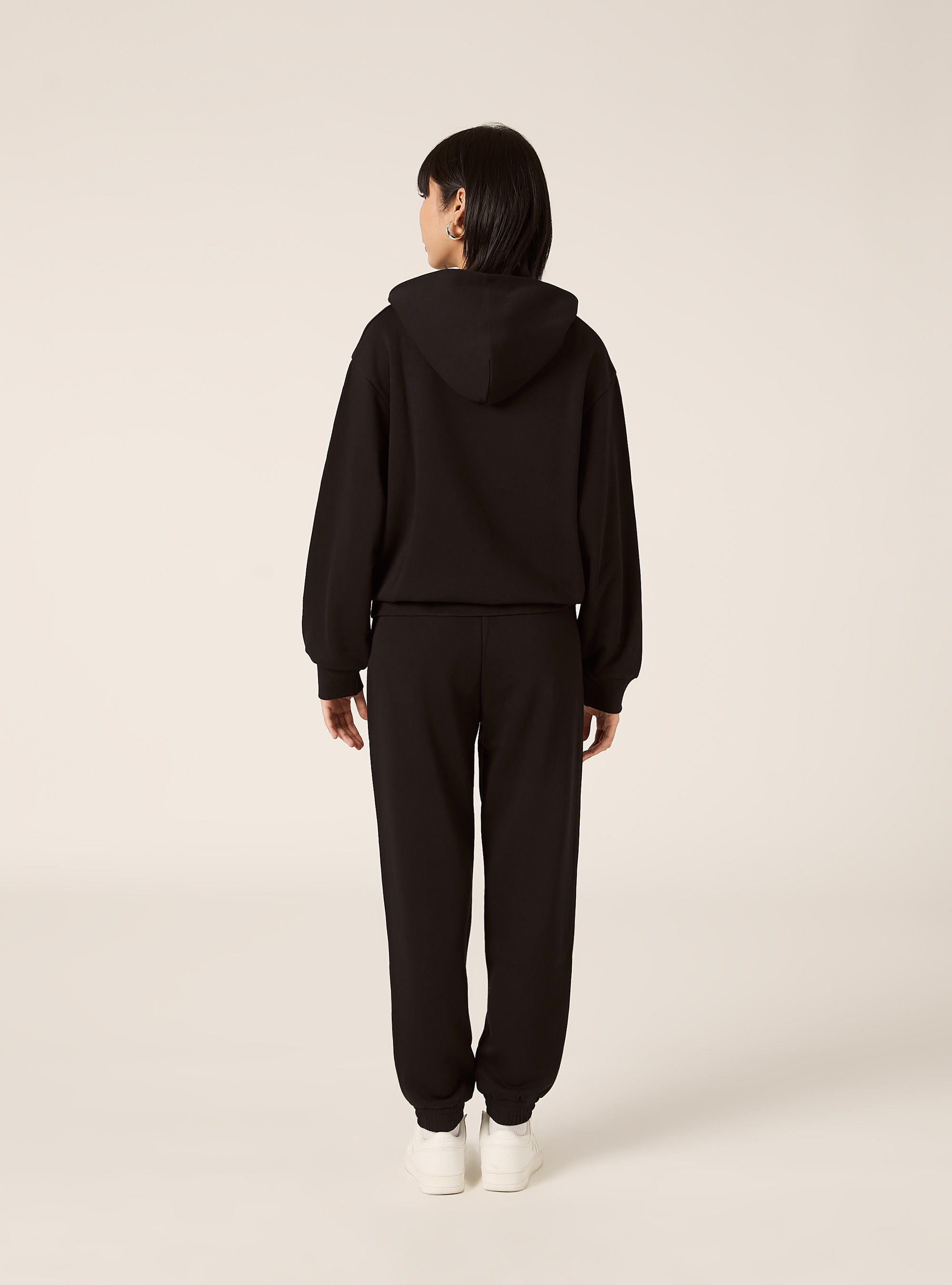 Felpa con cappuccio boxy, BK1 BLACK