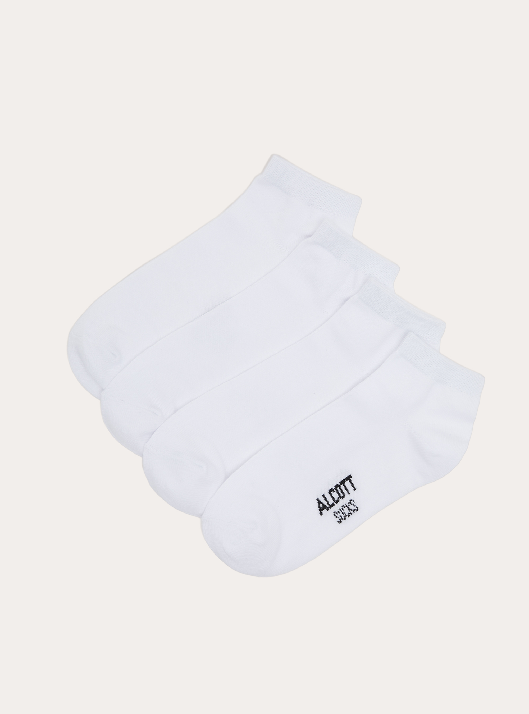 Set of 4 pairs of plain basic socks, WH1 OFF WHITE