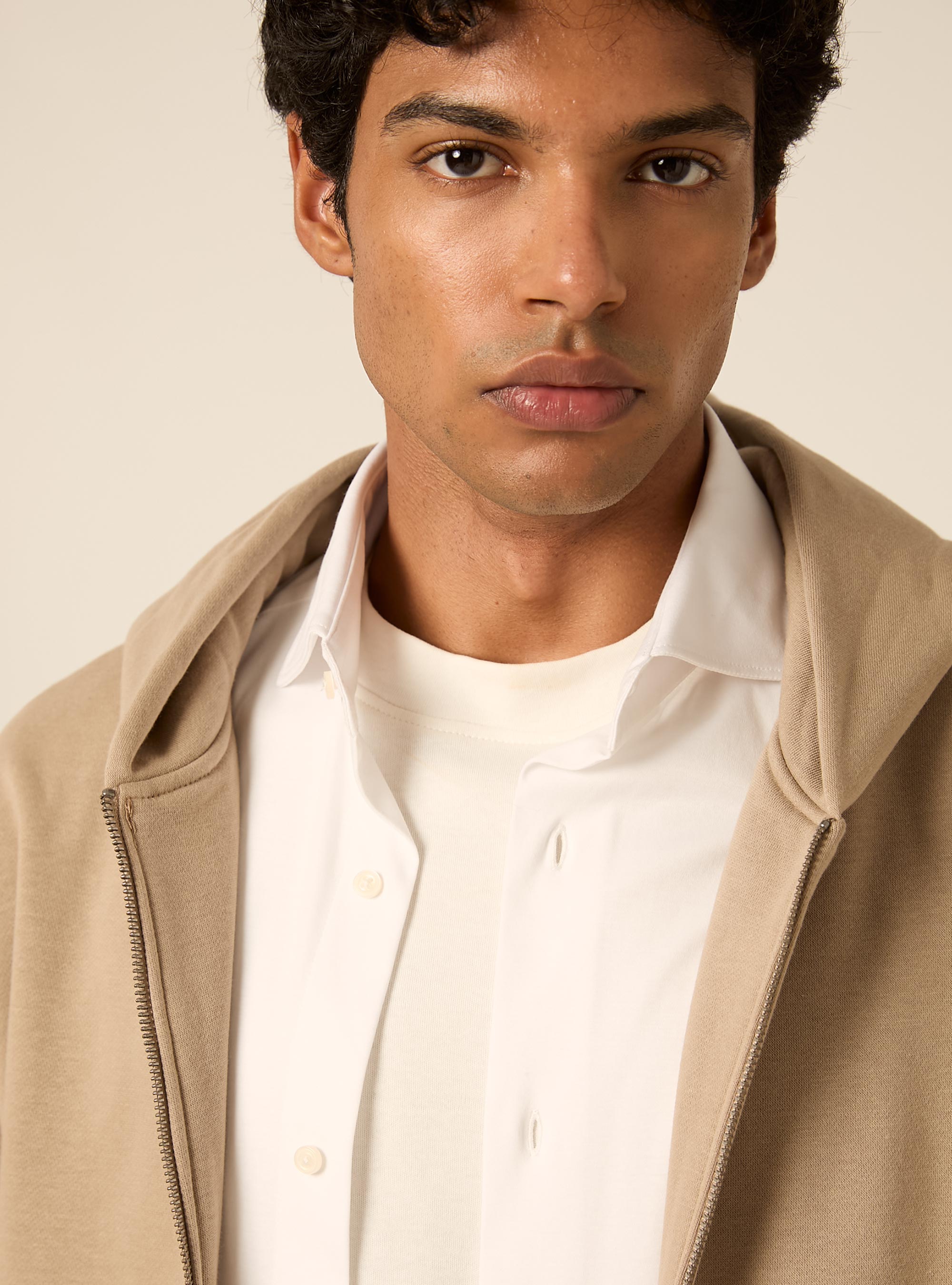 Cardigan basico boxy fit, BG2 BEIGE MEDIUM