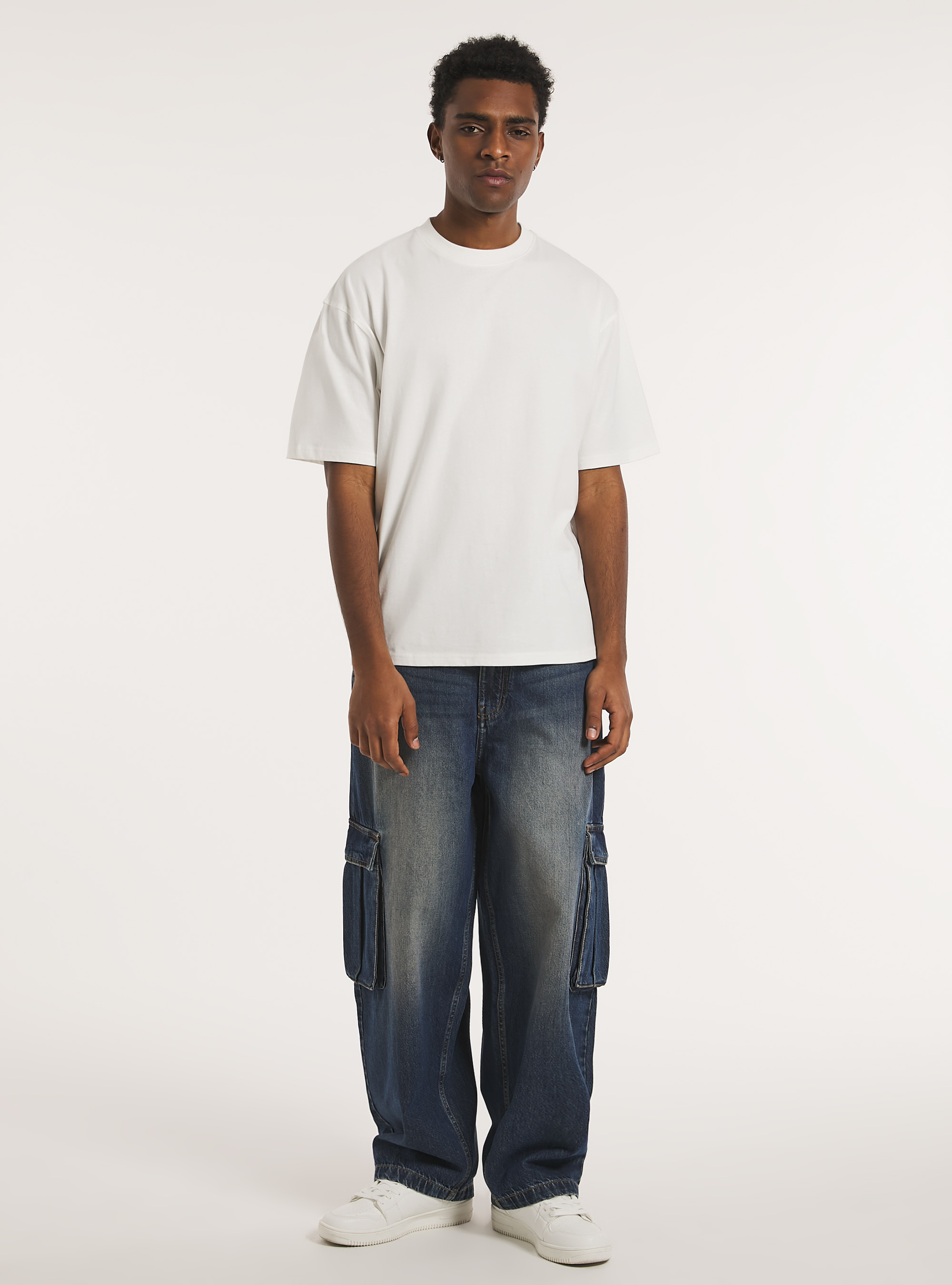 Cargo skater jeans relaxed fit, D003 MEDIUM BLUE