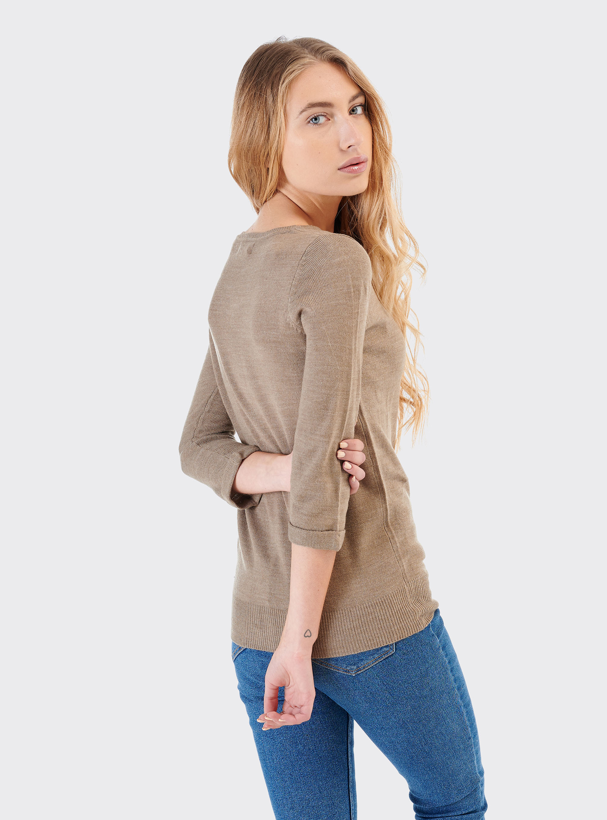 Basic crew neck, MARRÓN CLARO