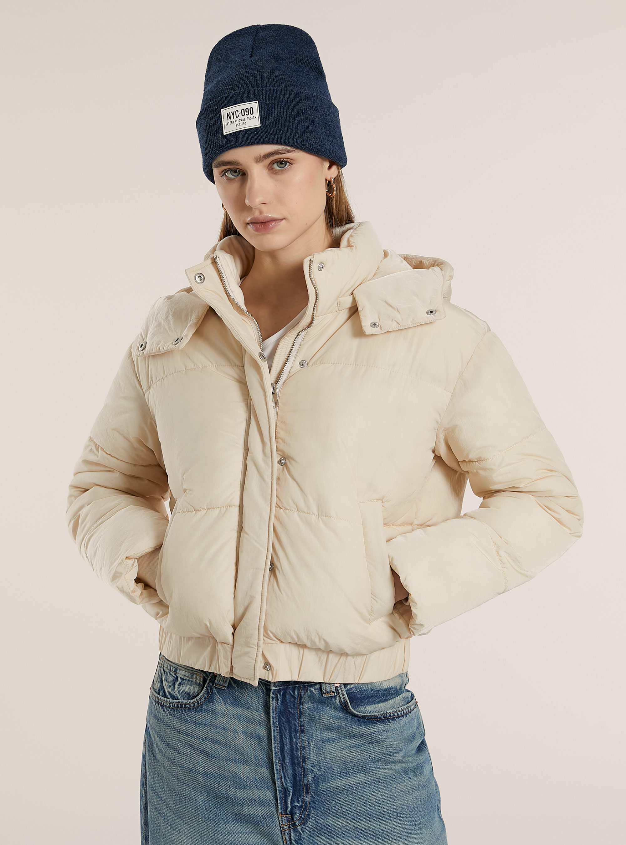 Veste bouffante avec capuche amovible, WH2 WHITE