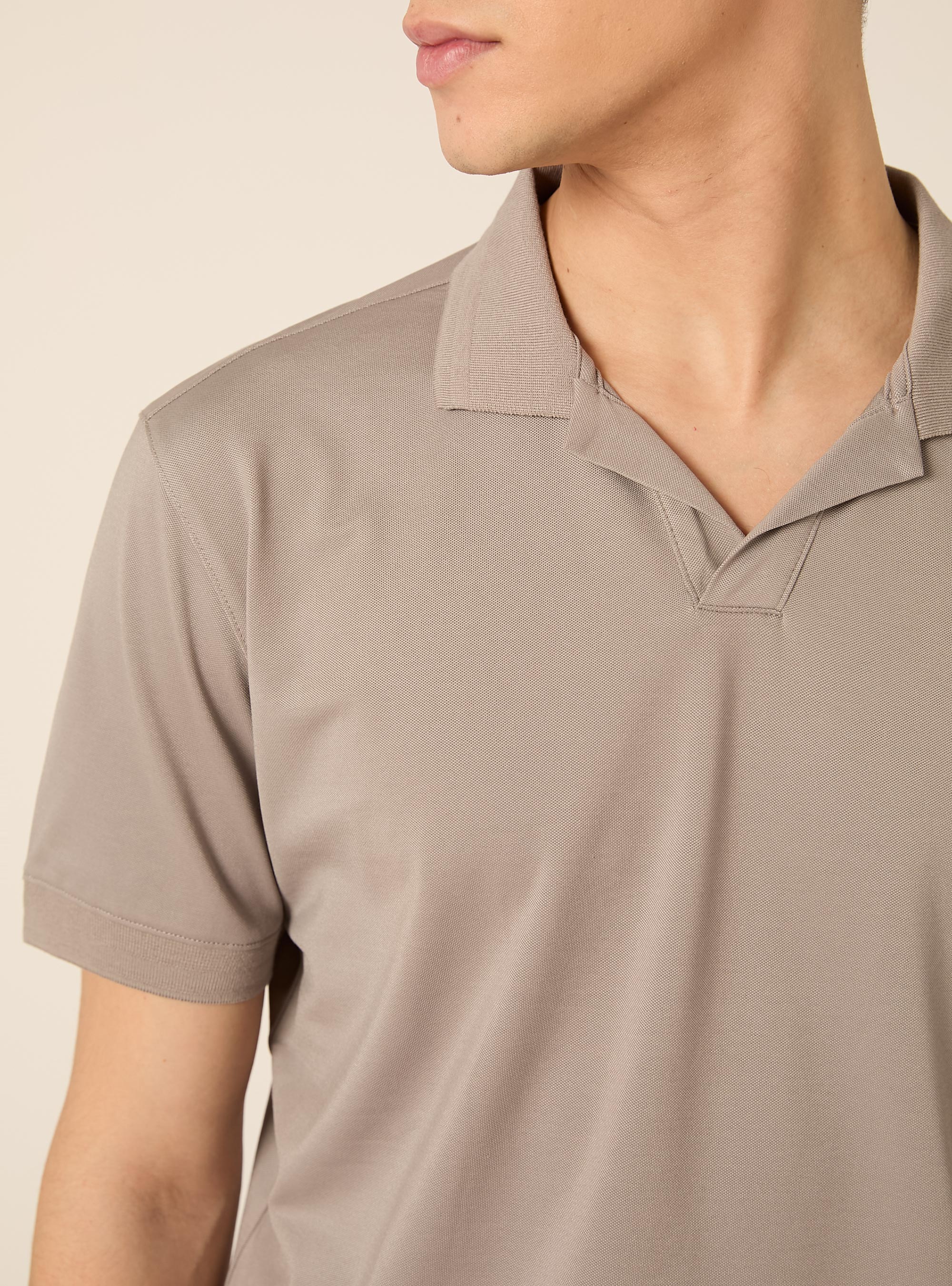 Polo AIRes in piquet stretch, GY2 GREY MEDIUM