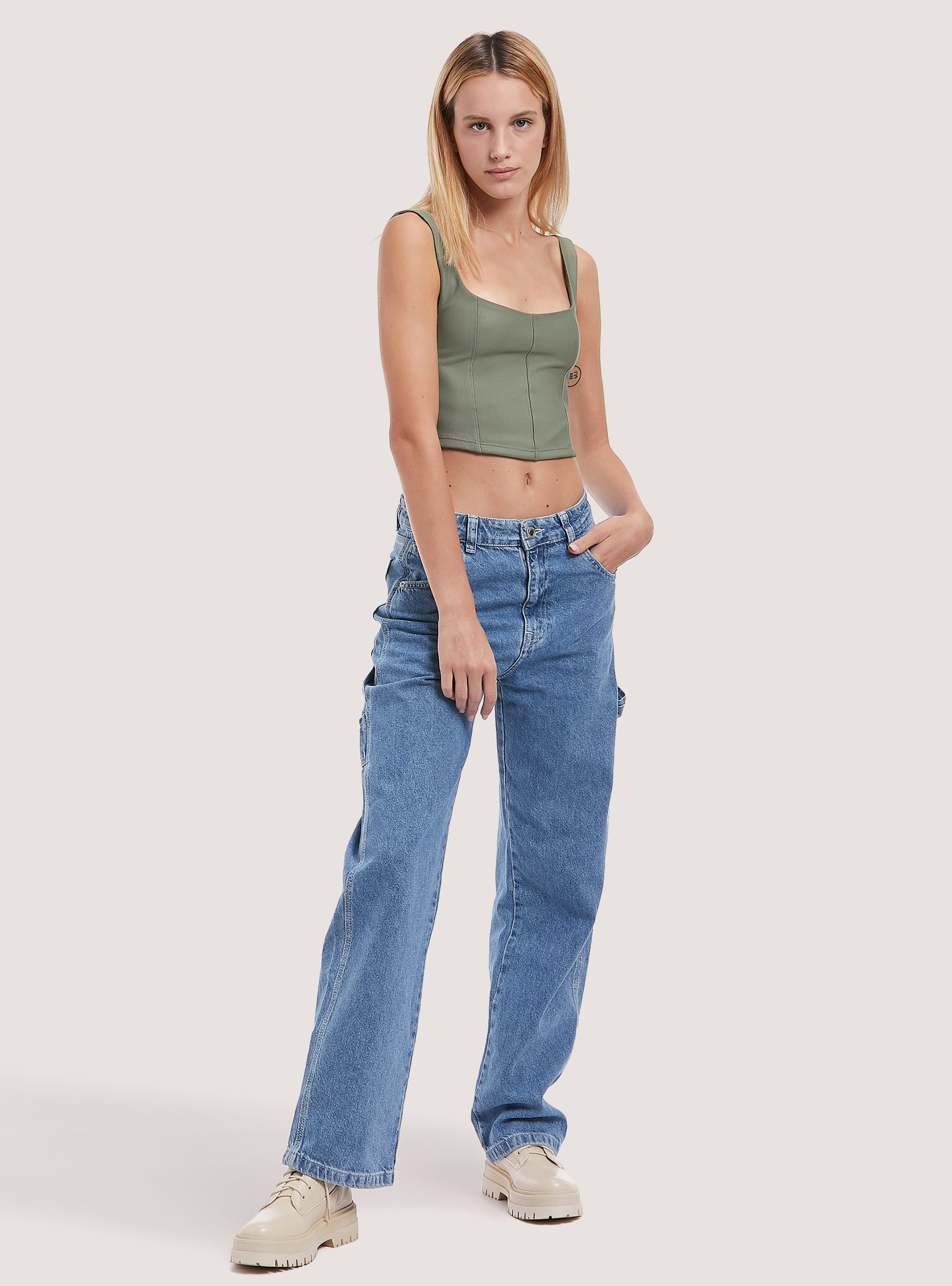 Top cropped bustier, KY1 KAKY DARK