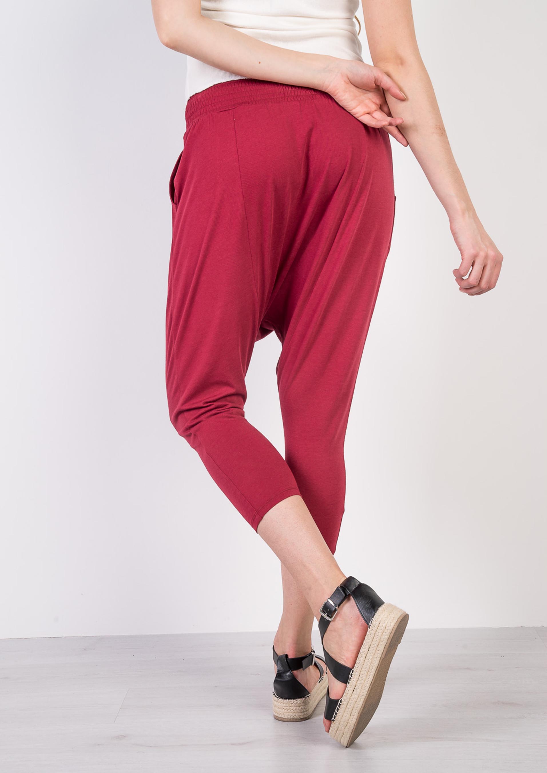 Pantalone con cavallo basso, C0308 BORDEAUX