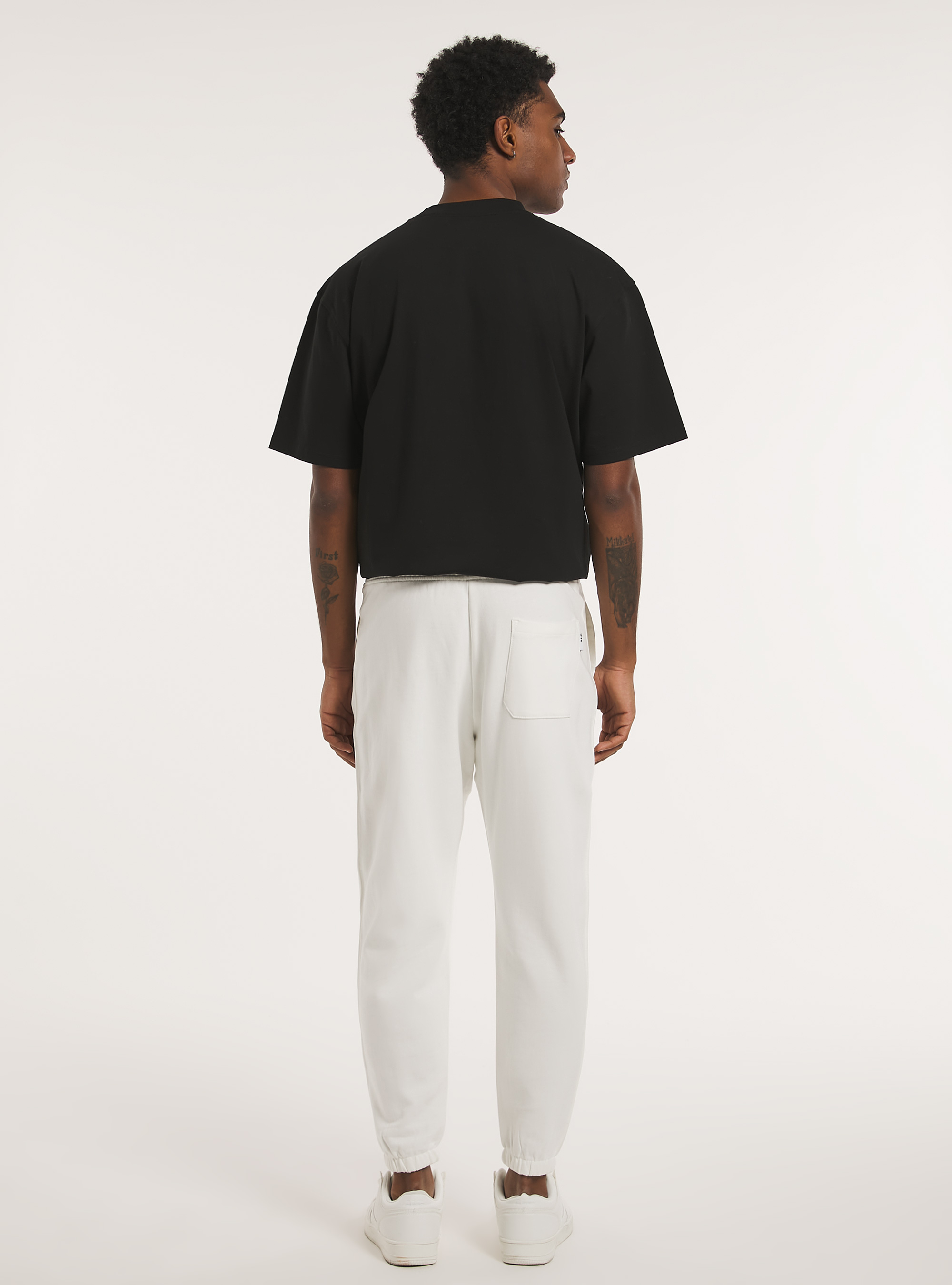 Pantalon jogger en peluche, WH1 OFF WHITE