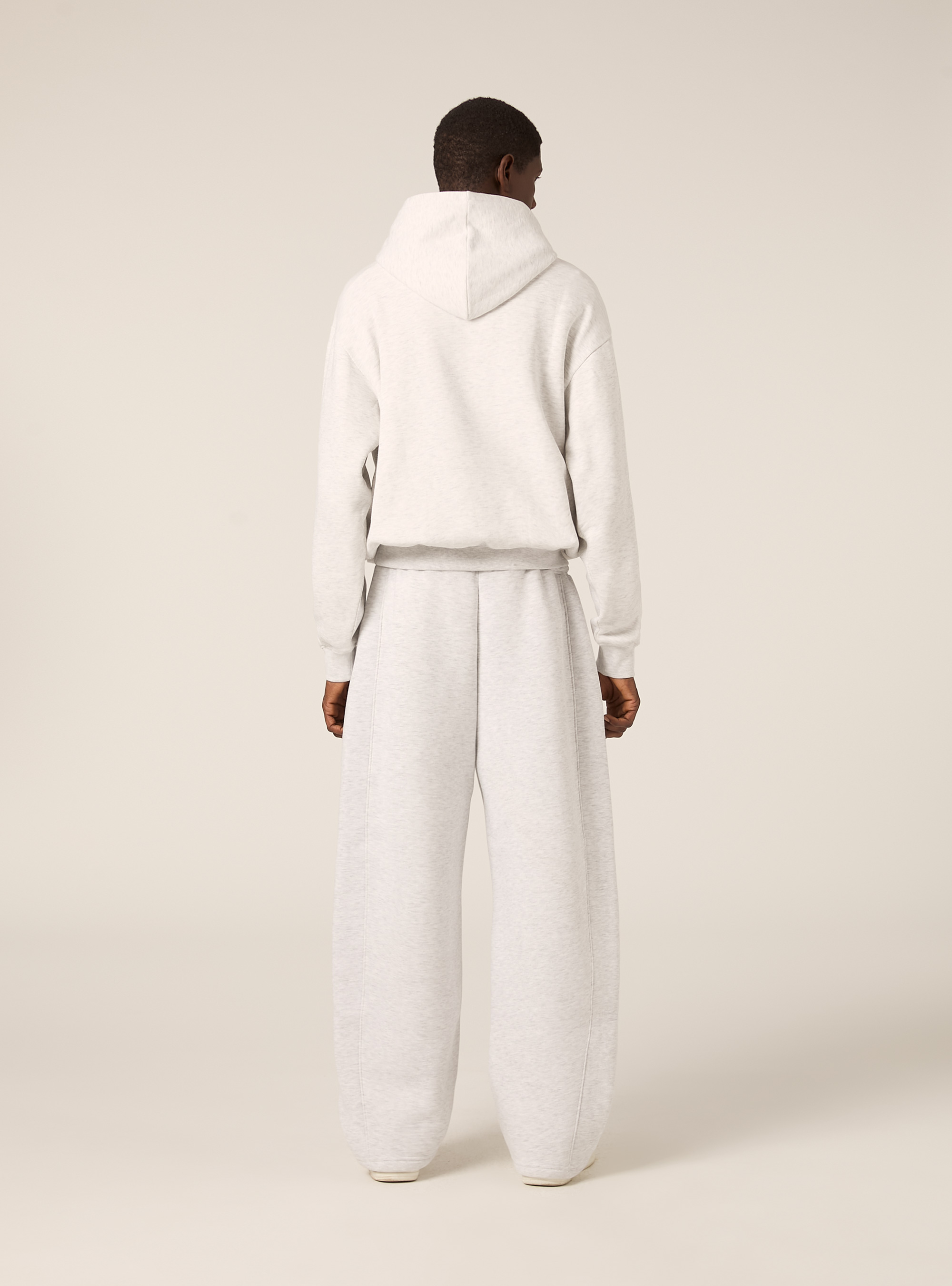 Barrel fit fleece trousers, MGY3 GREY MEL LIGHT