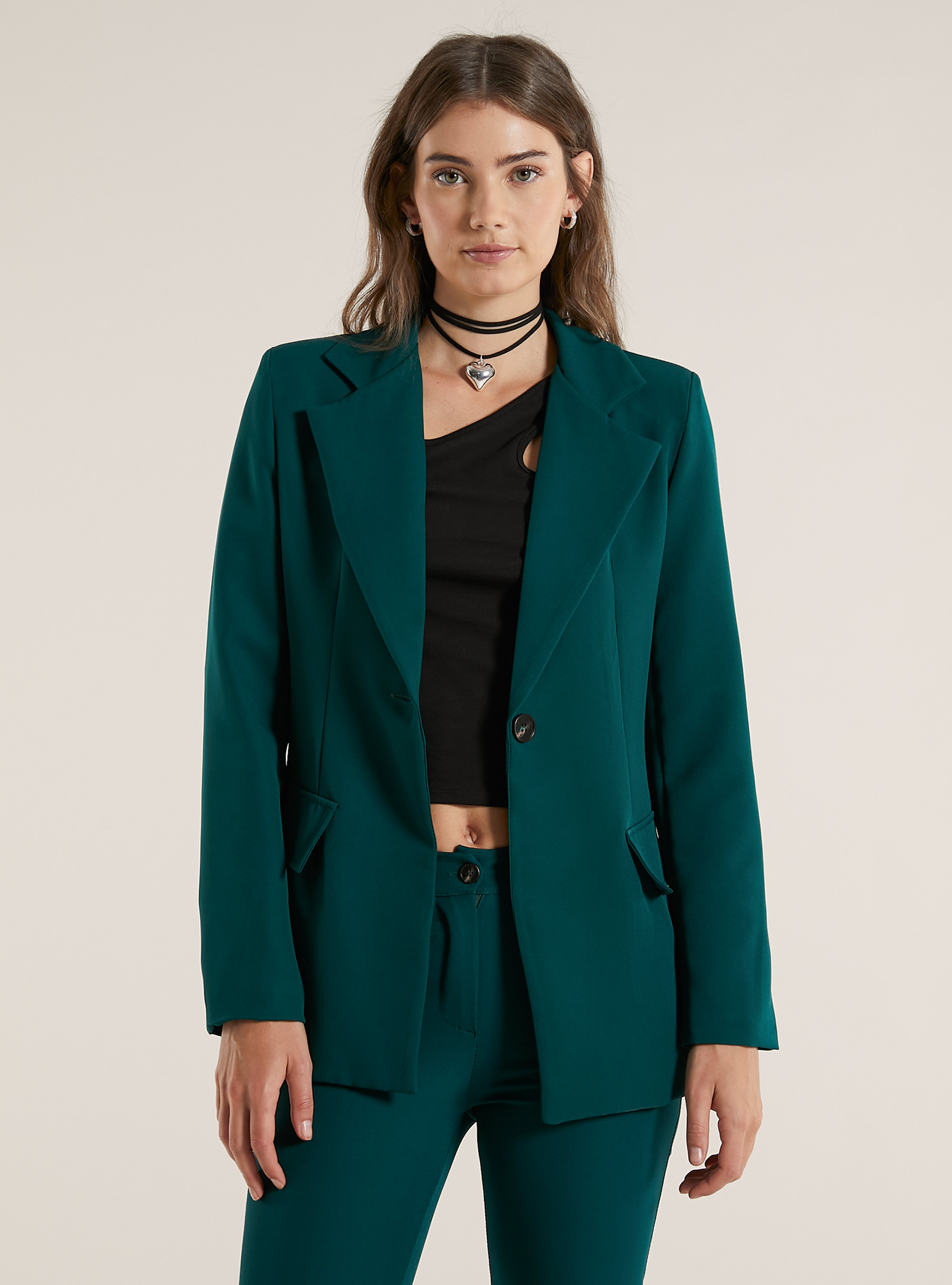 Einreihiger Blazer, GN1 GREEN DARK