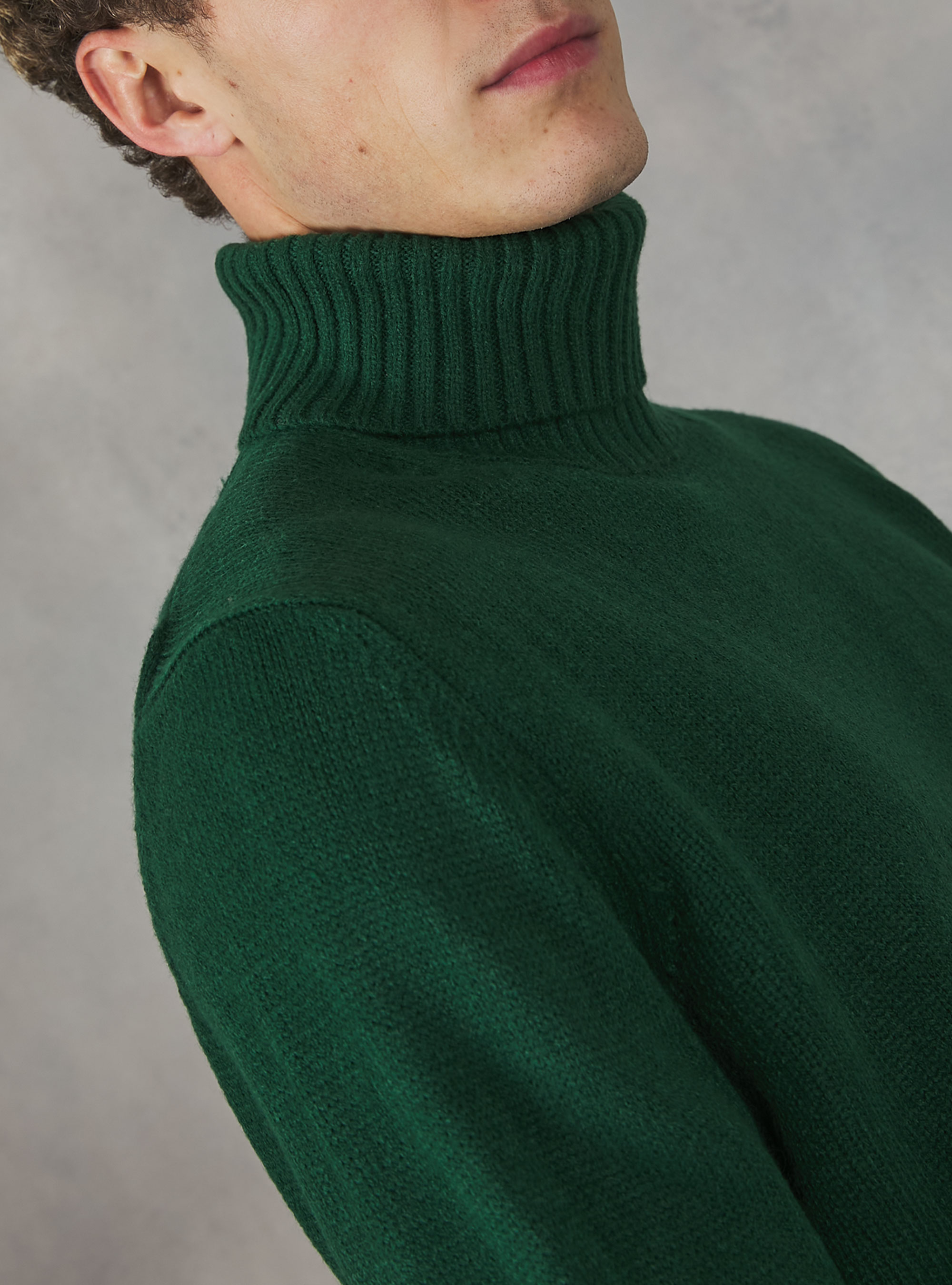 Pullover a collo alto cachemire touch, GN1 GREEN DARK