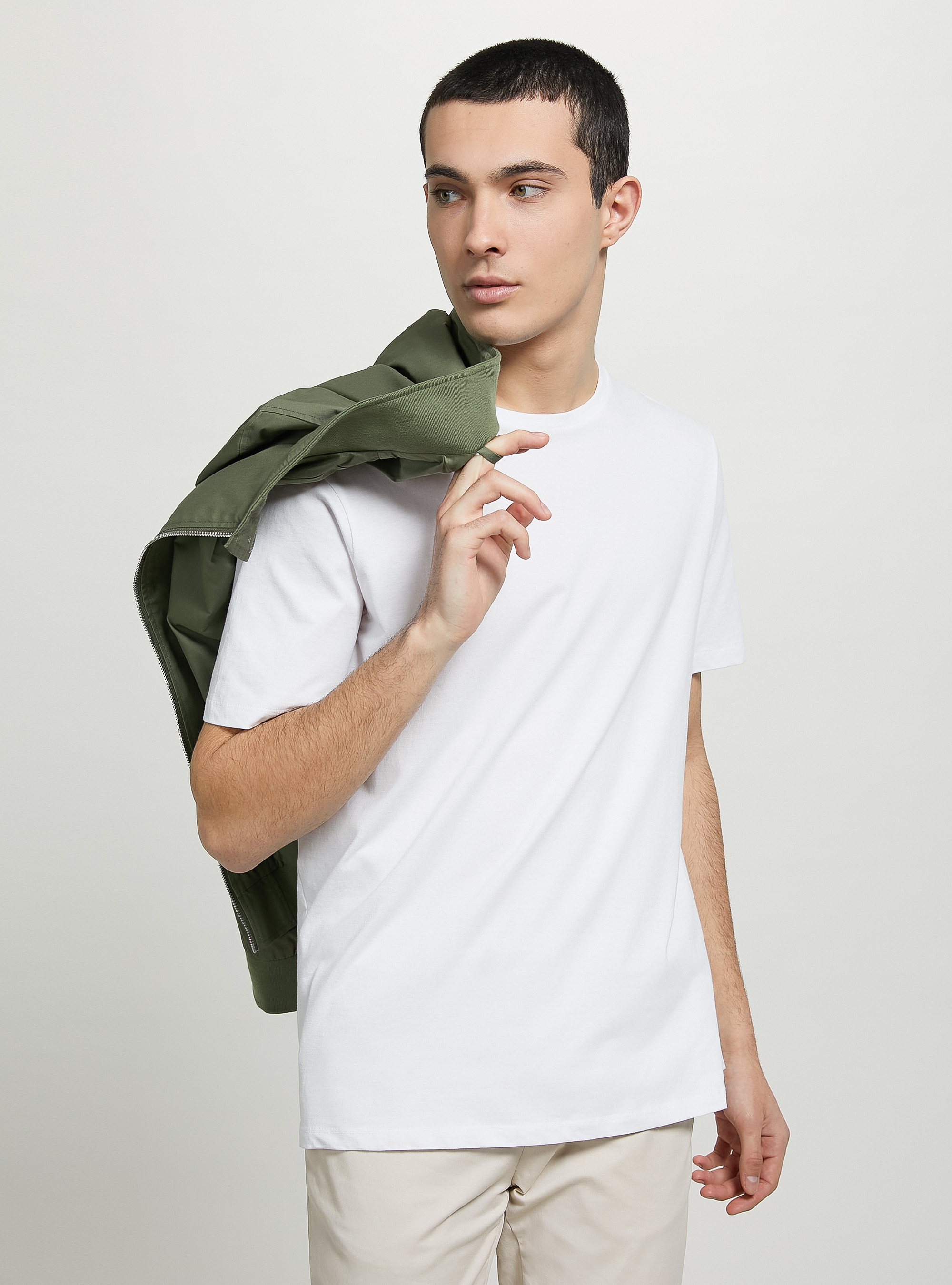 Cotton Blend Bomber Jacket, KY2 KAKY MEDIUM