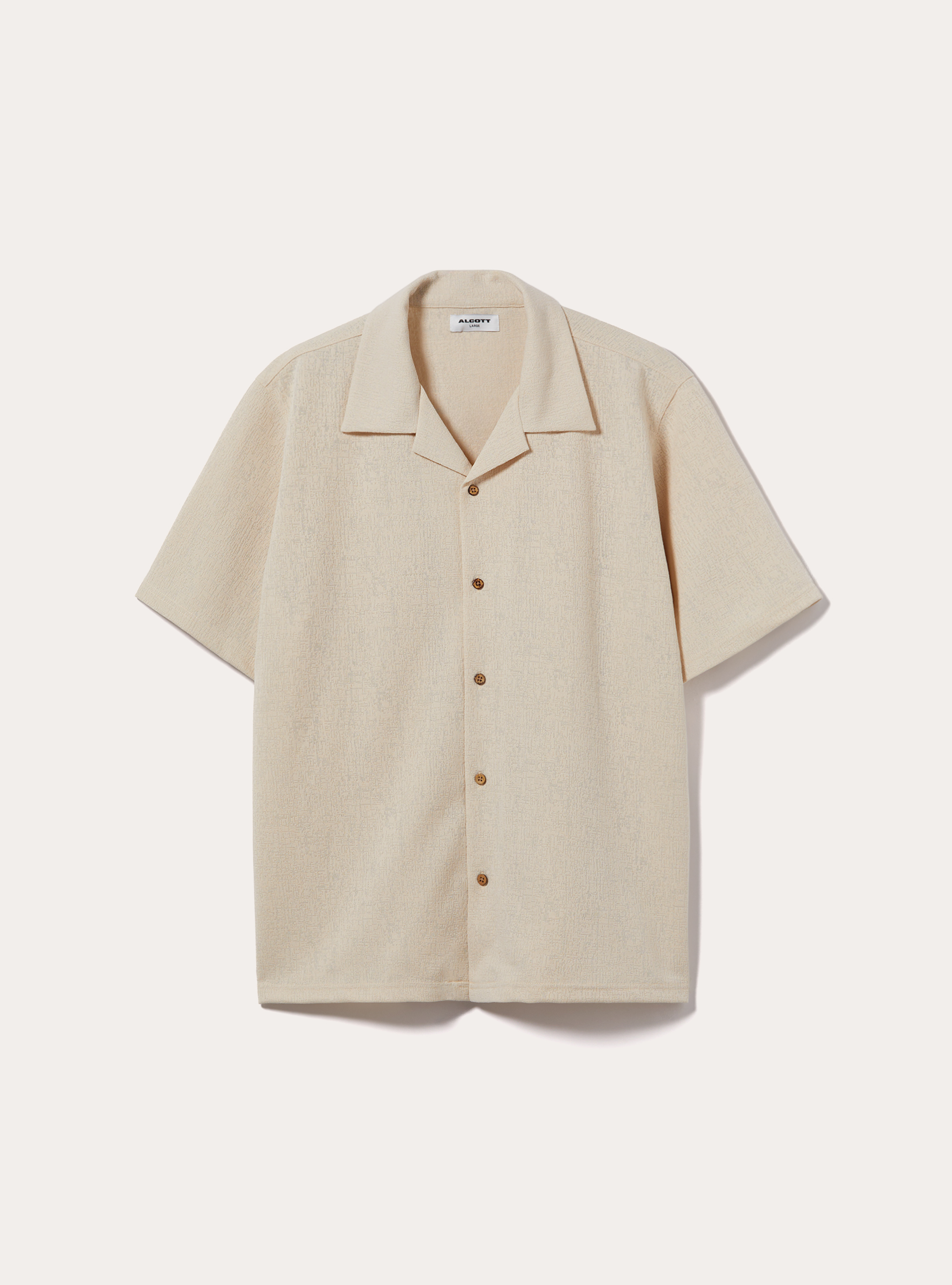 Camicia bowling testurizzata, CR3 CREAM LIGHT