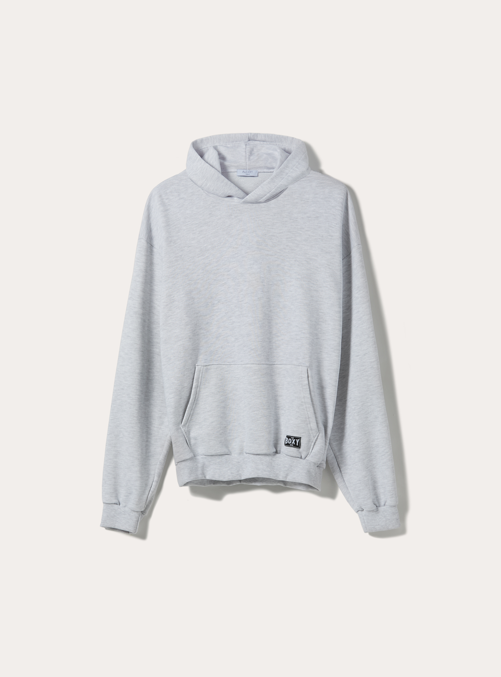 Boxy fit hoodie, MGY3 GREY MEL LIGHT