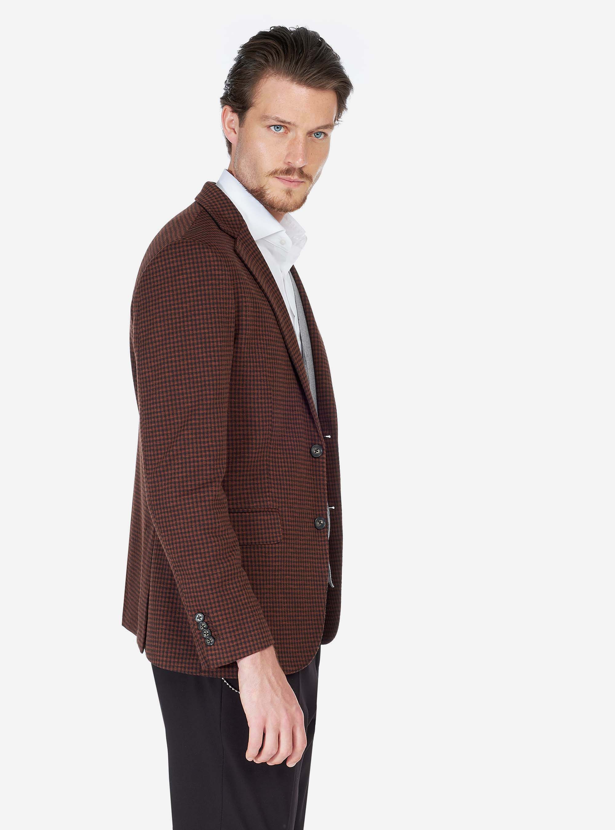 SQUARE COTTON JACKET, BROWN
