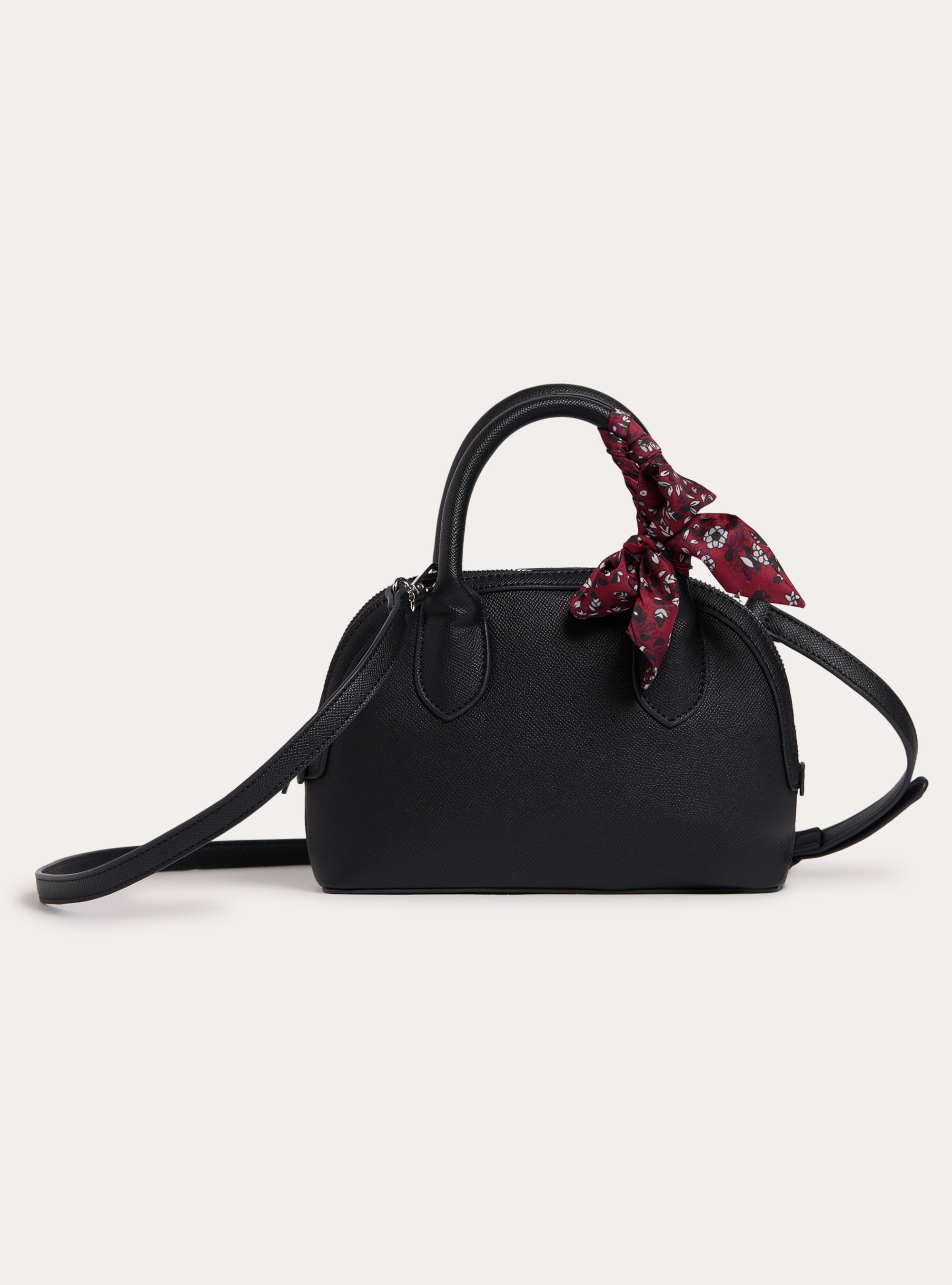 Borse effetto pelle con foulard, BK1 BLACK