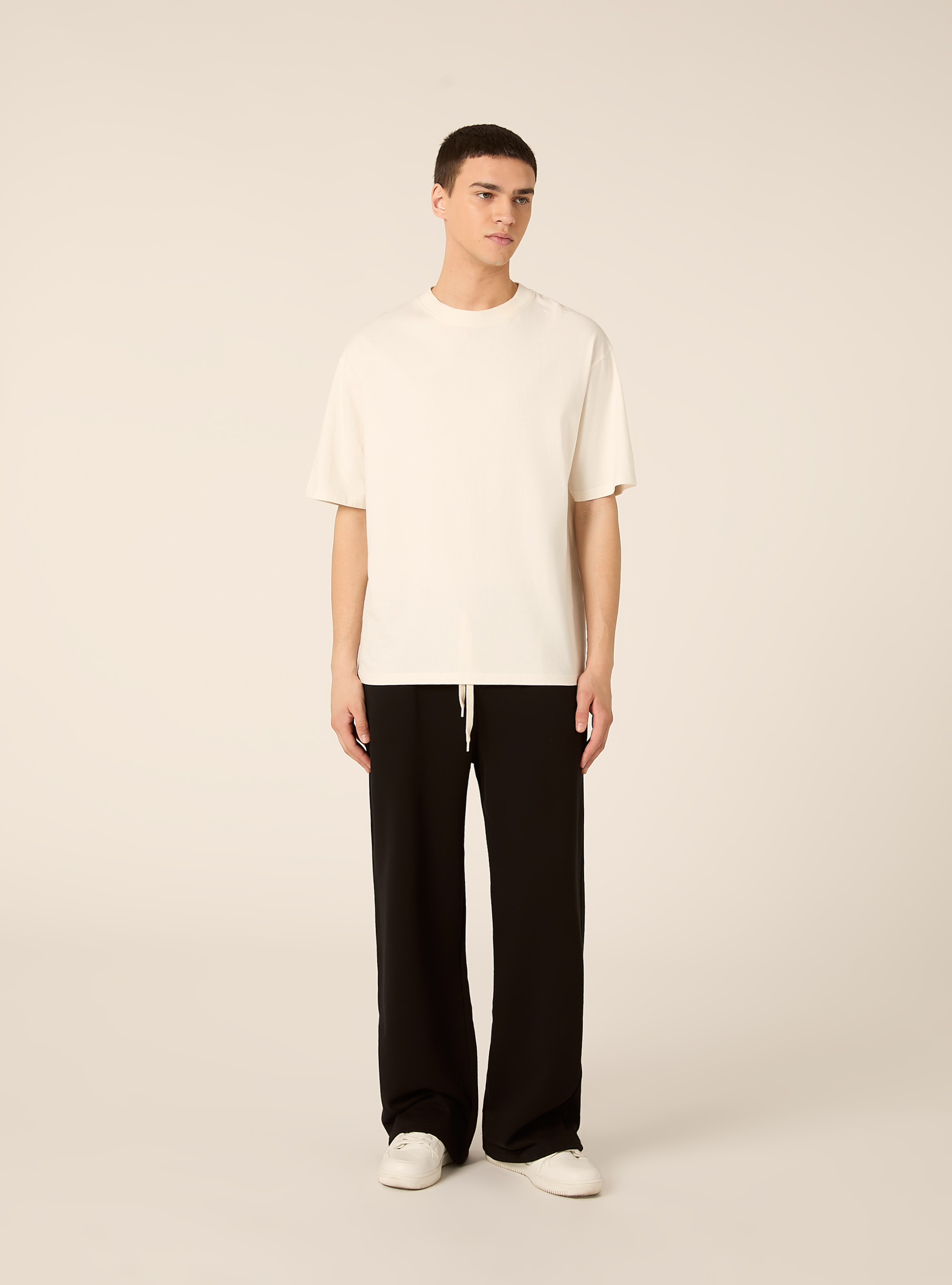 Wide leg jogger pants, BK1 BLACK