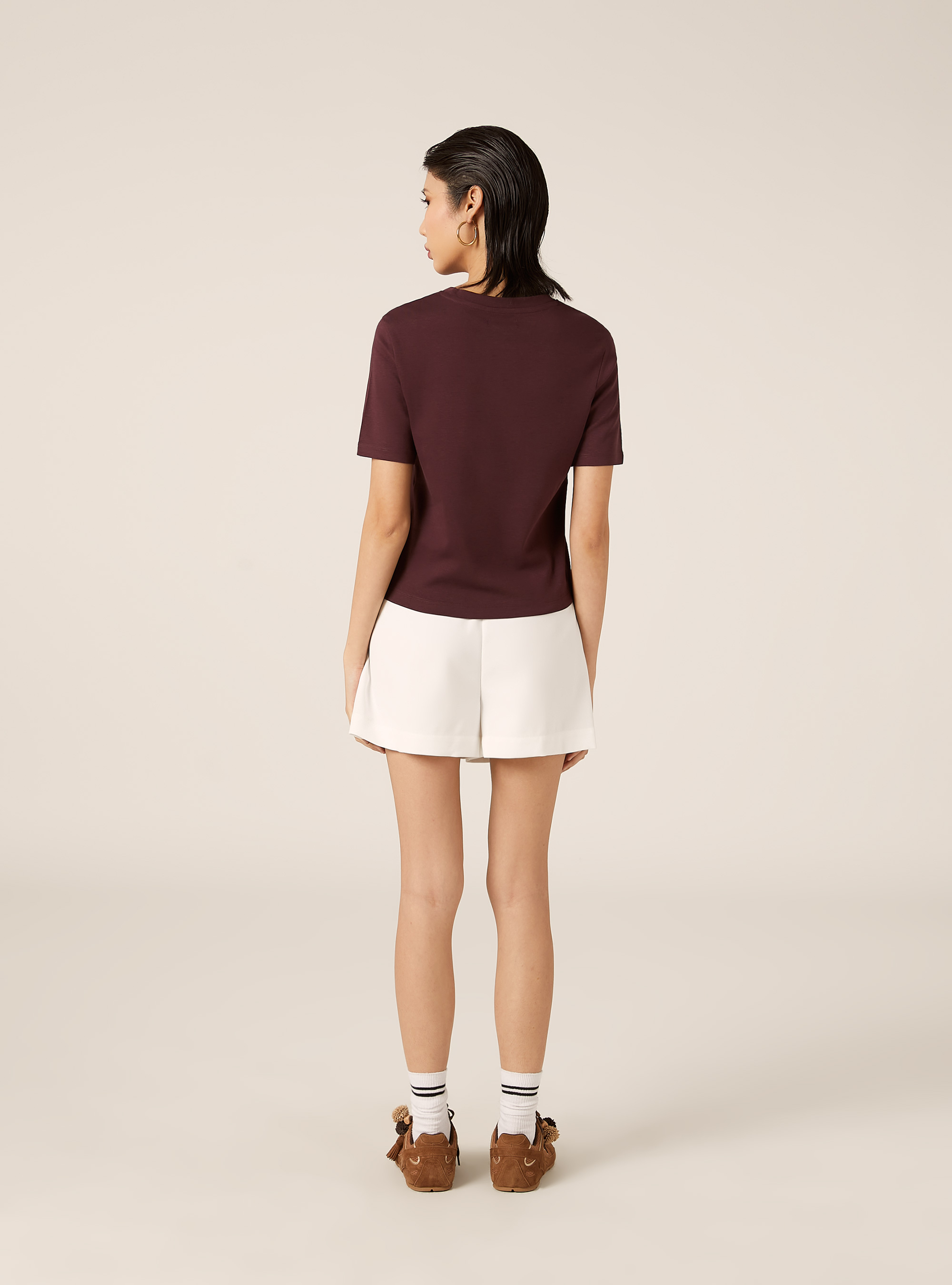 T-shirt regular in interlock, BO1 BORDEAUX DARK