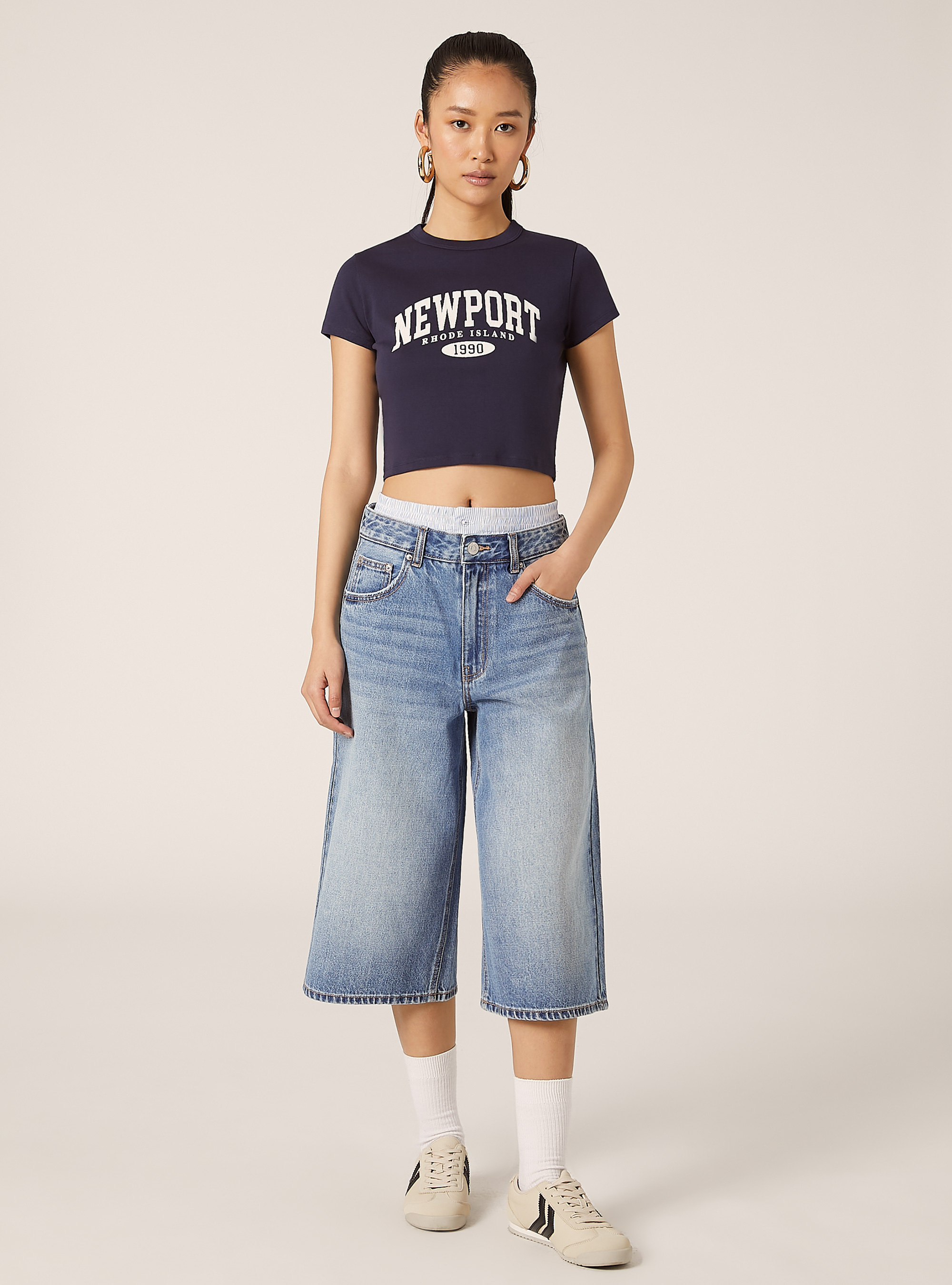 T-shirt court avec imprim&eacute; coll&egrave;ge, NA2 NAVY MEDIUM