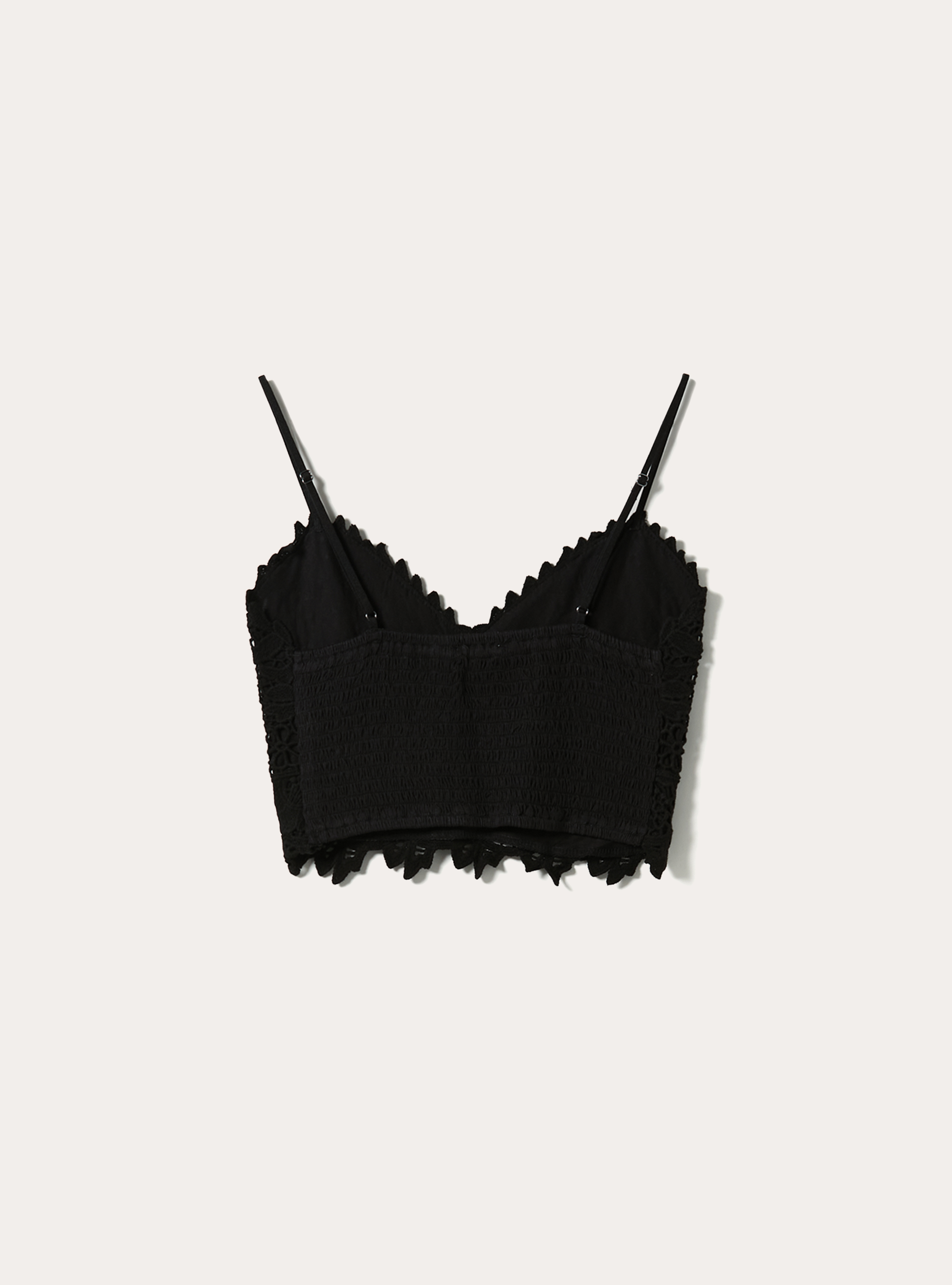 Crochet top with braces, BK1 BLACK