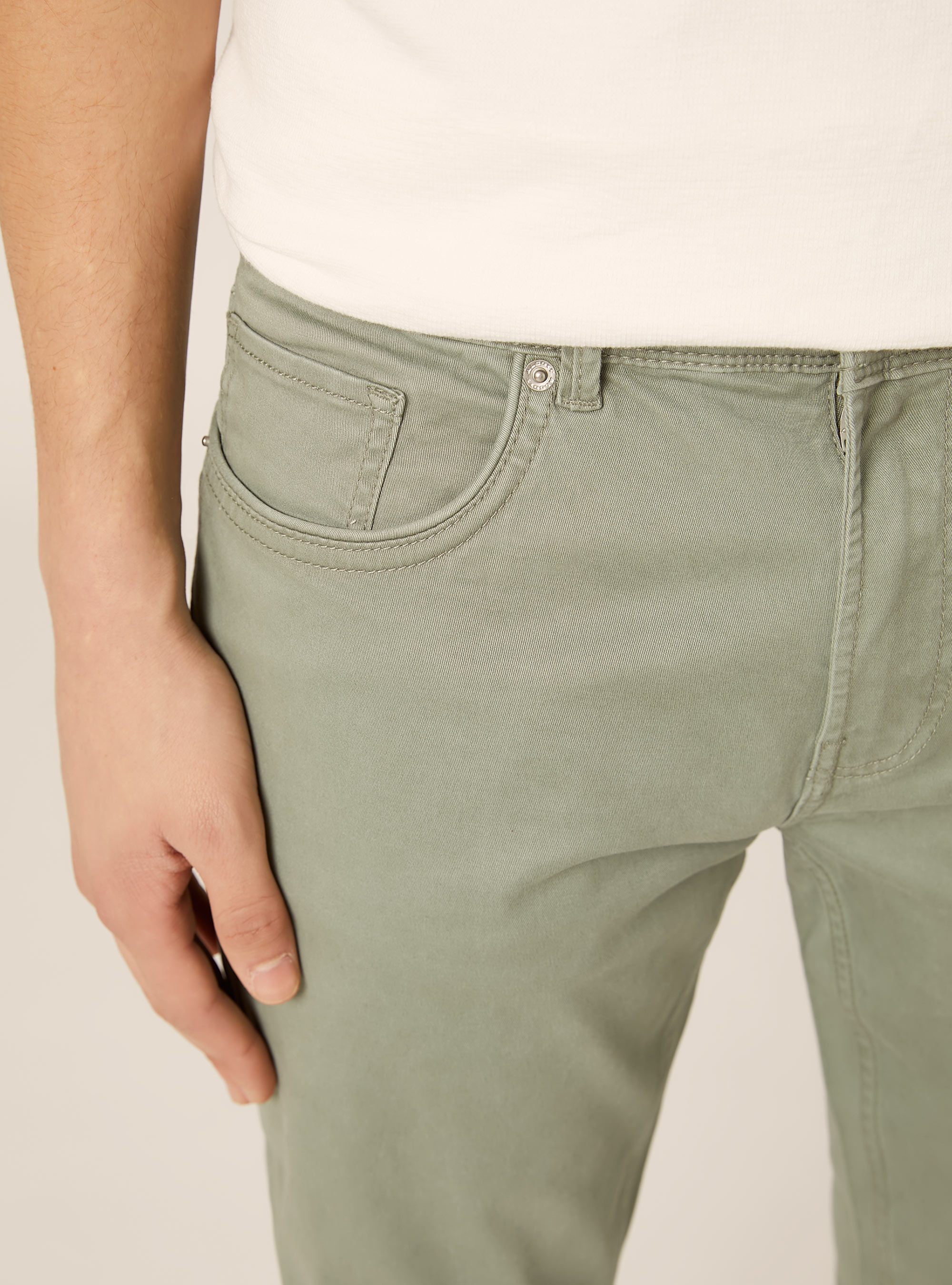 Skinny fit cotton trousers, GN2 GREEN MEDIUM