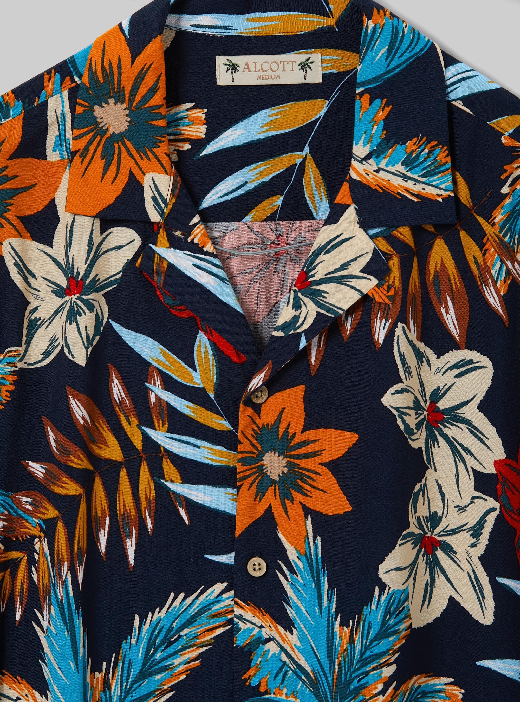 Chemise à imprimé tropical, BK1 BLACK