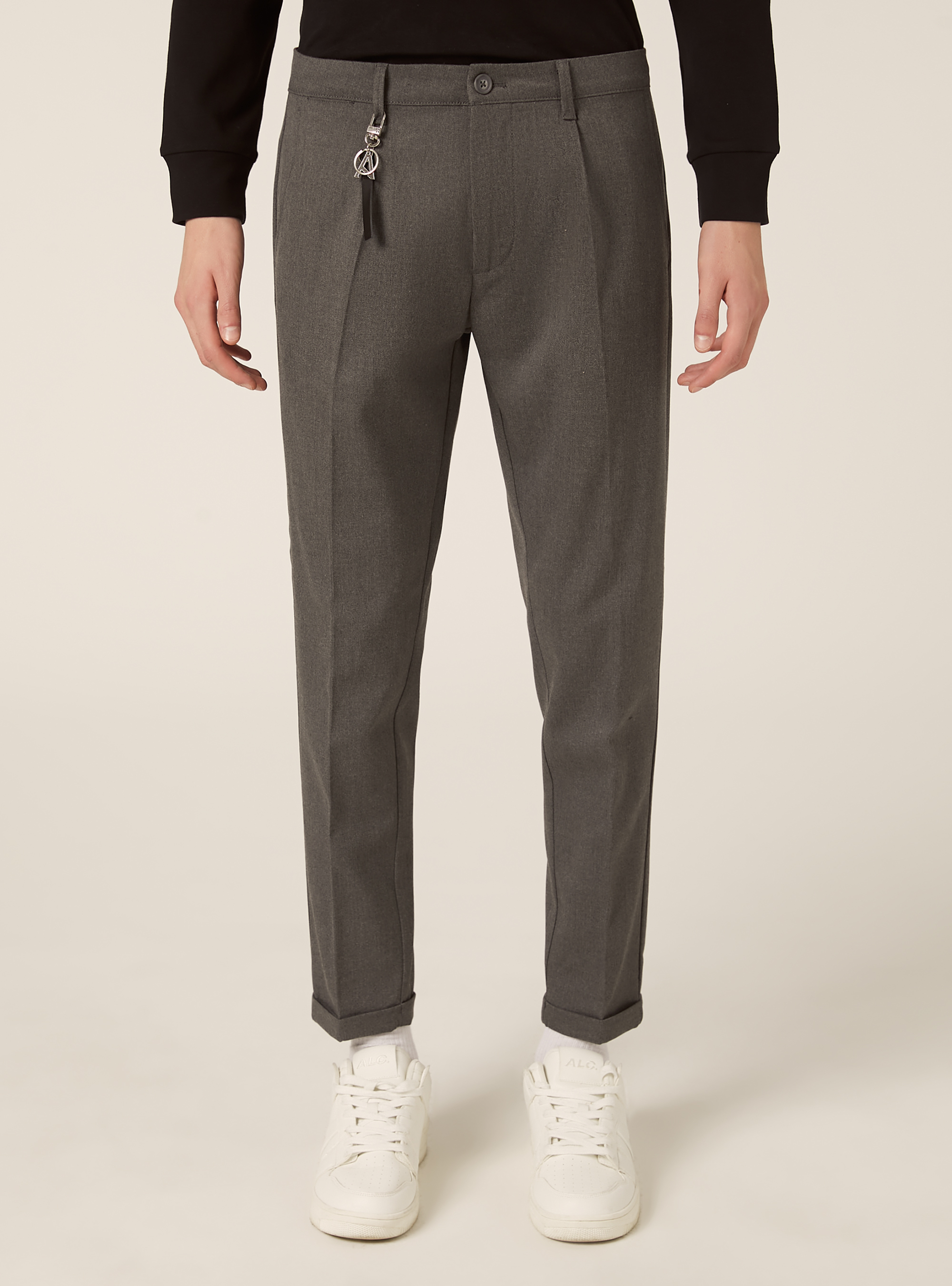 Pantalón clásico de corte ajustado, GY1 GREY DARK