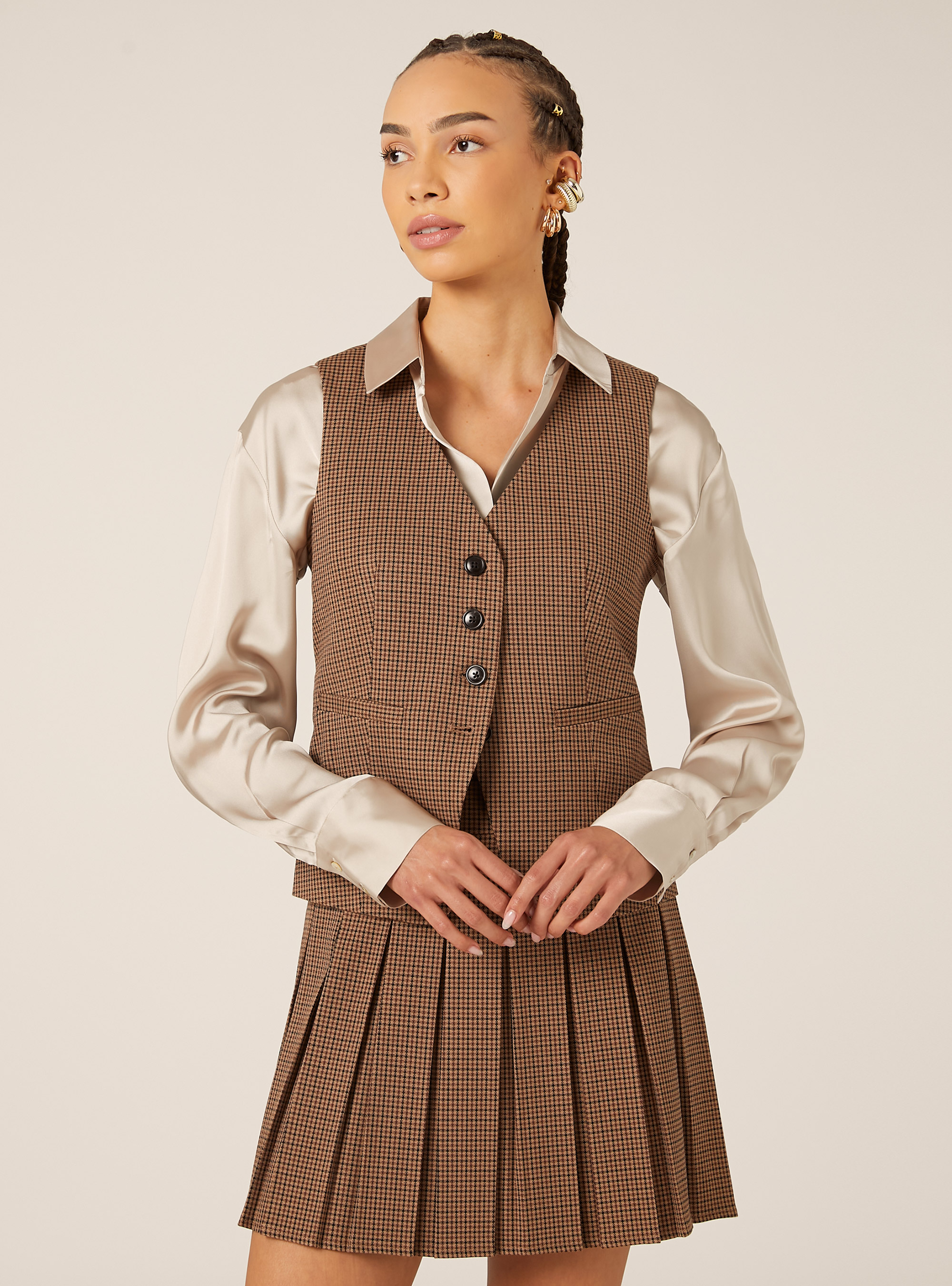 Gilet fantaisie, BG1 BEIGE DARK