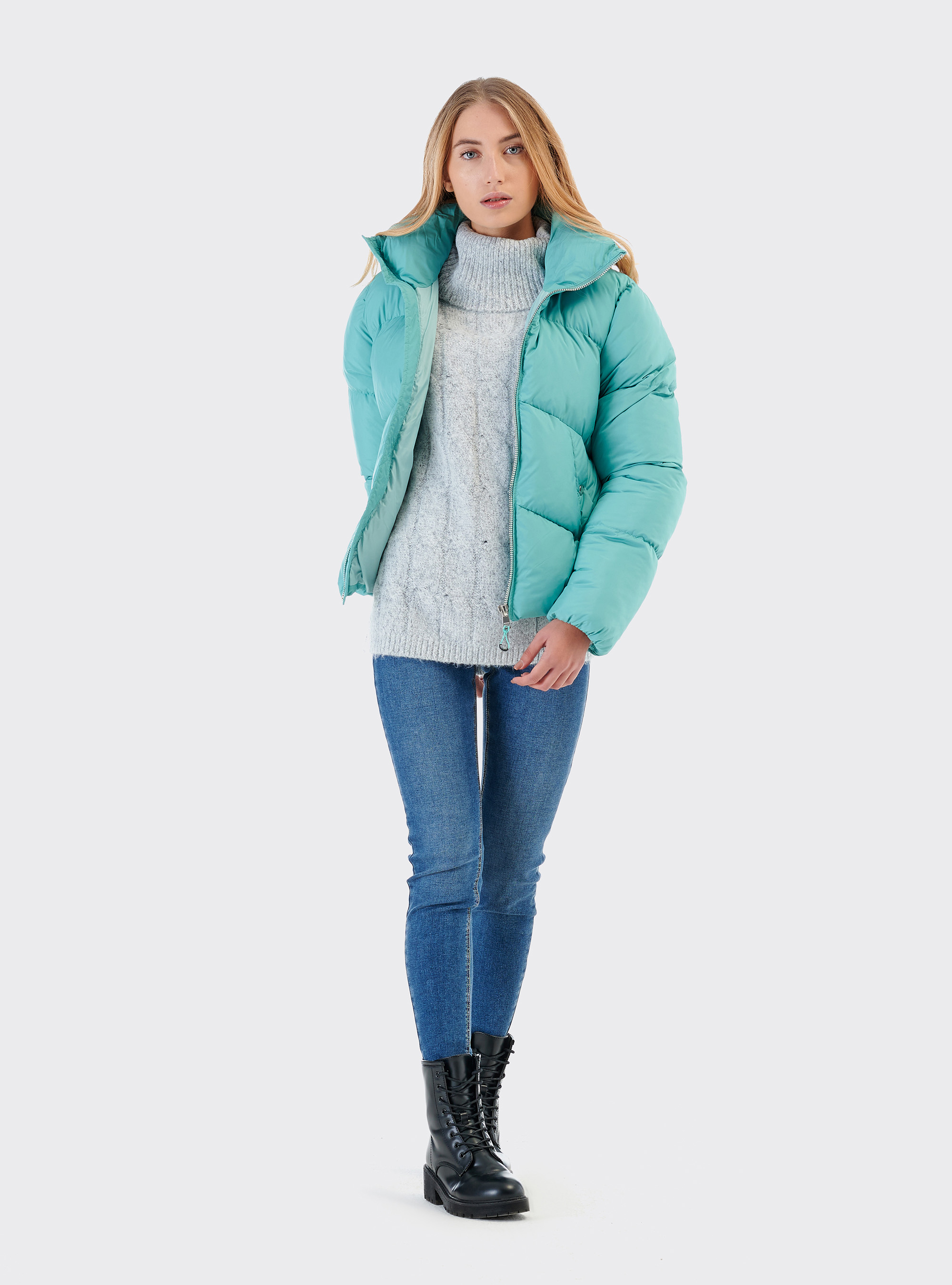 Short puffy jacket, C1184 ICE GREEN