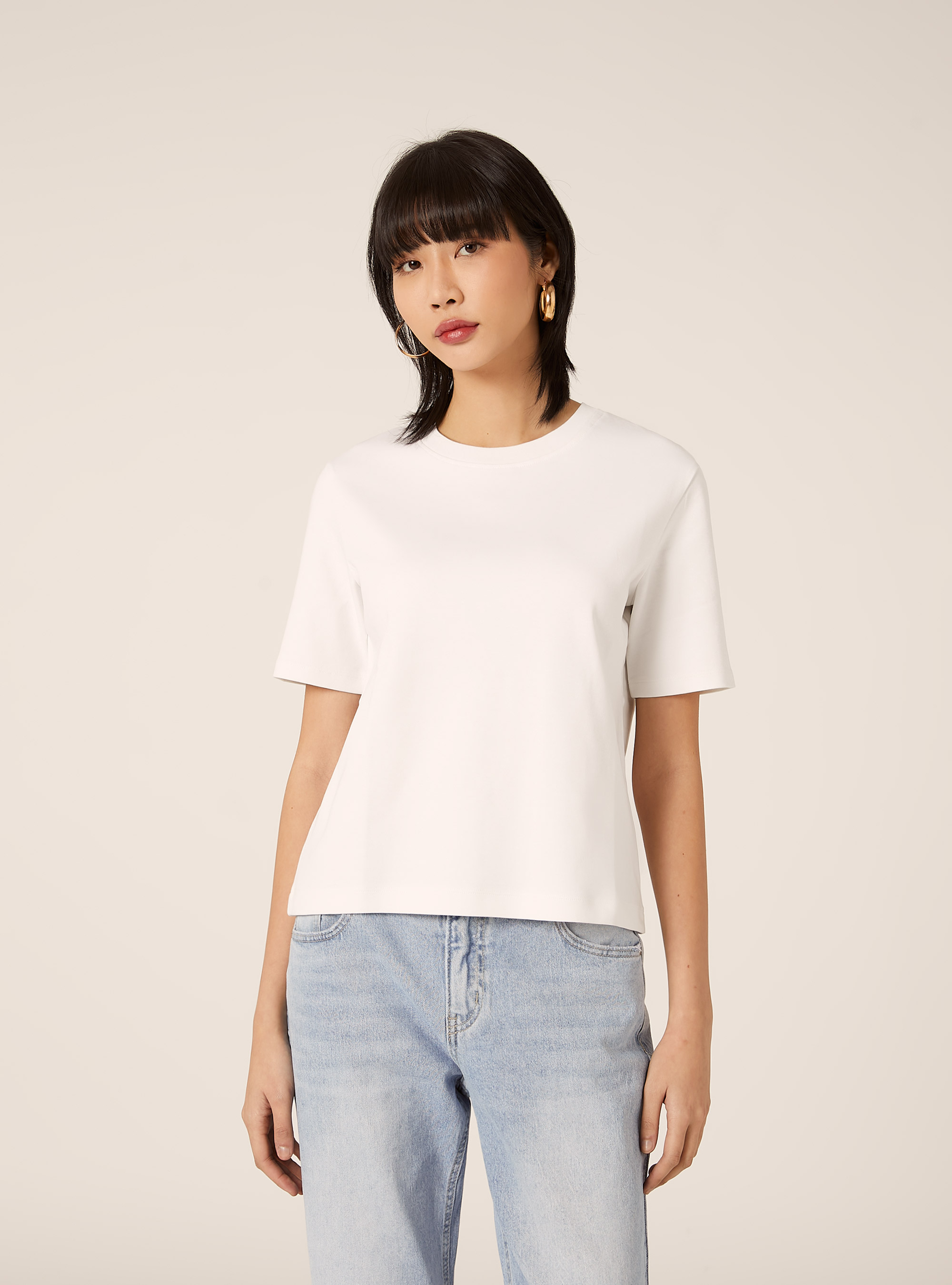 T-shirt regular in interlock, WH3 WHITE