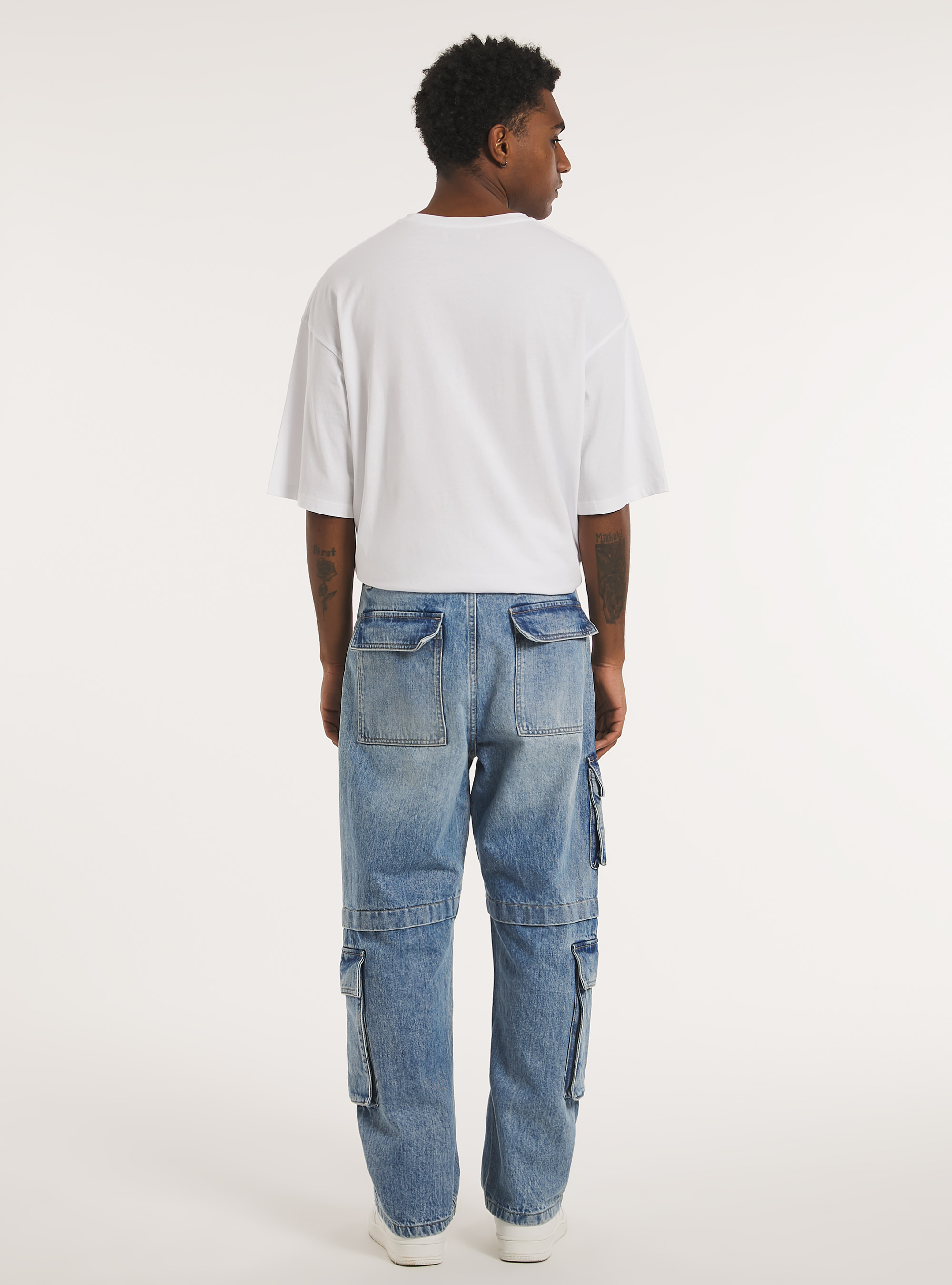 Relaxed fit cargo jeans, D006 AZURE