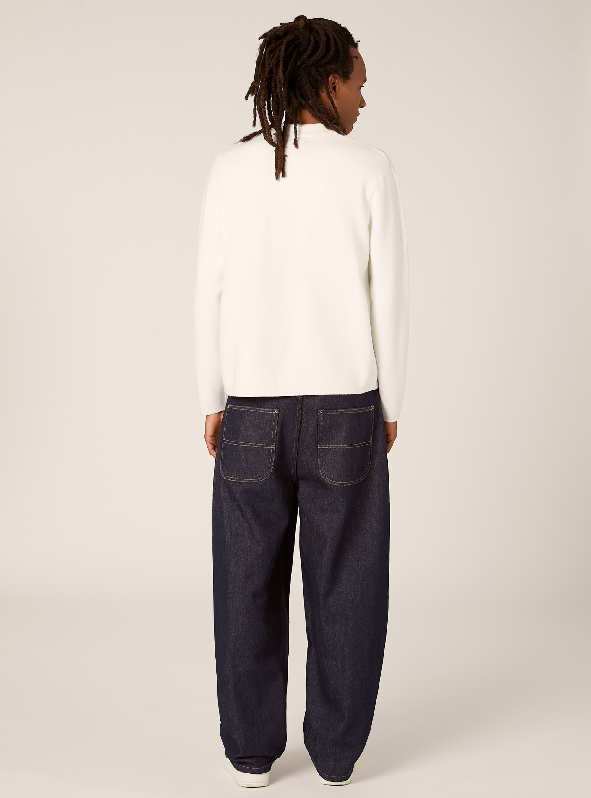 Polo in maglia in misto viscosa, WH2 WHITE