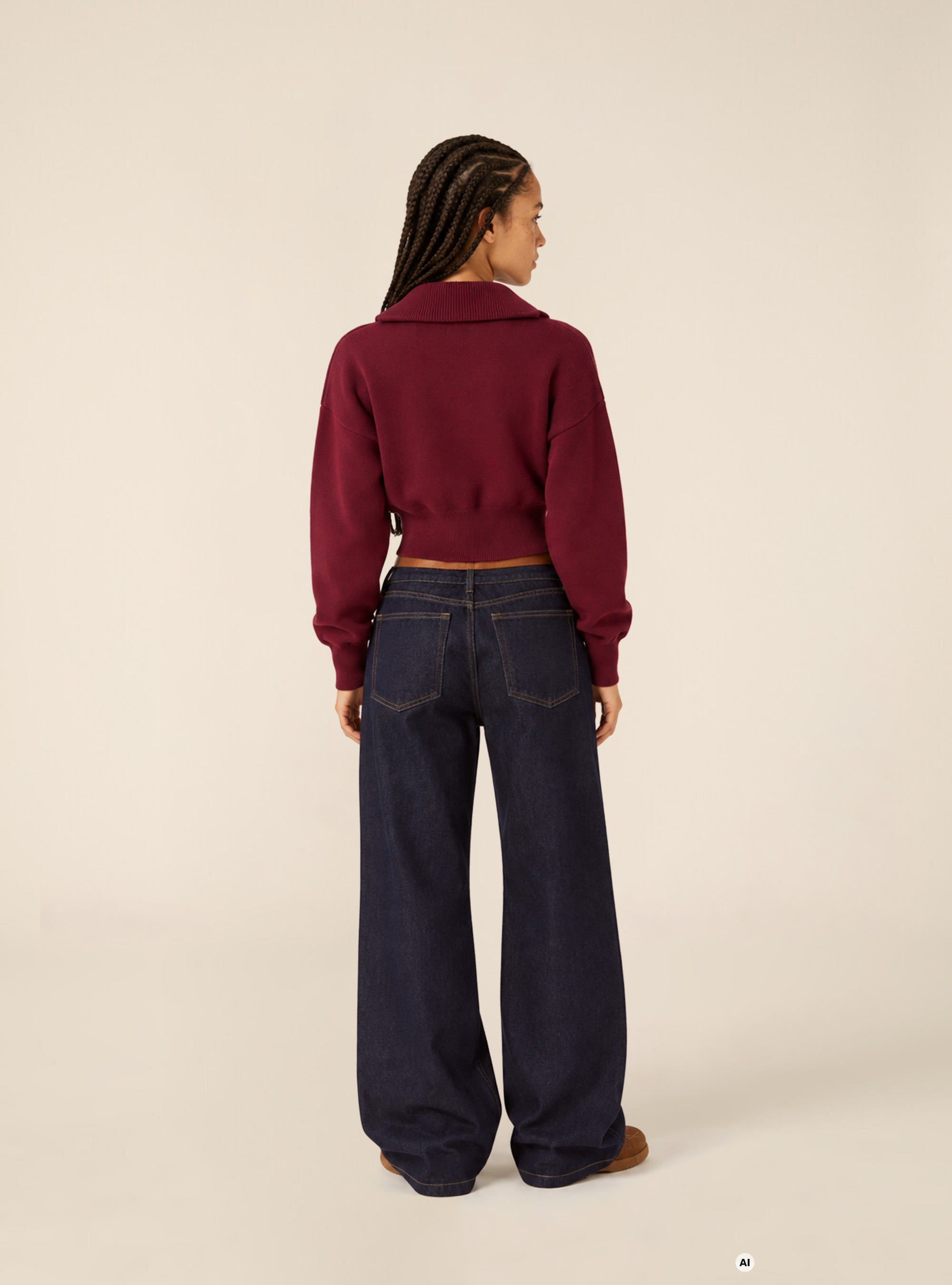 Cardigan in maglia con zip, BO1 BORDEAUX DARK