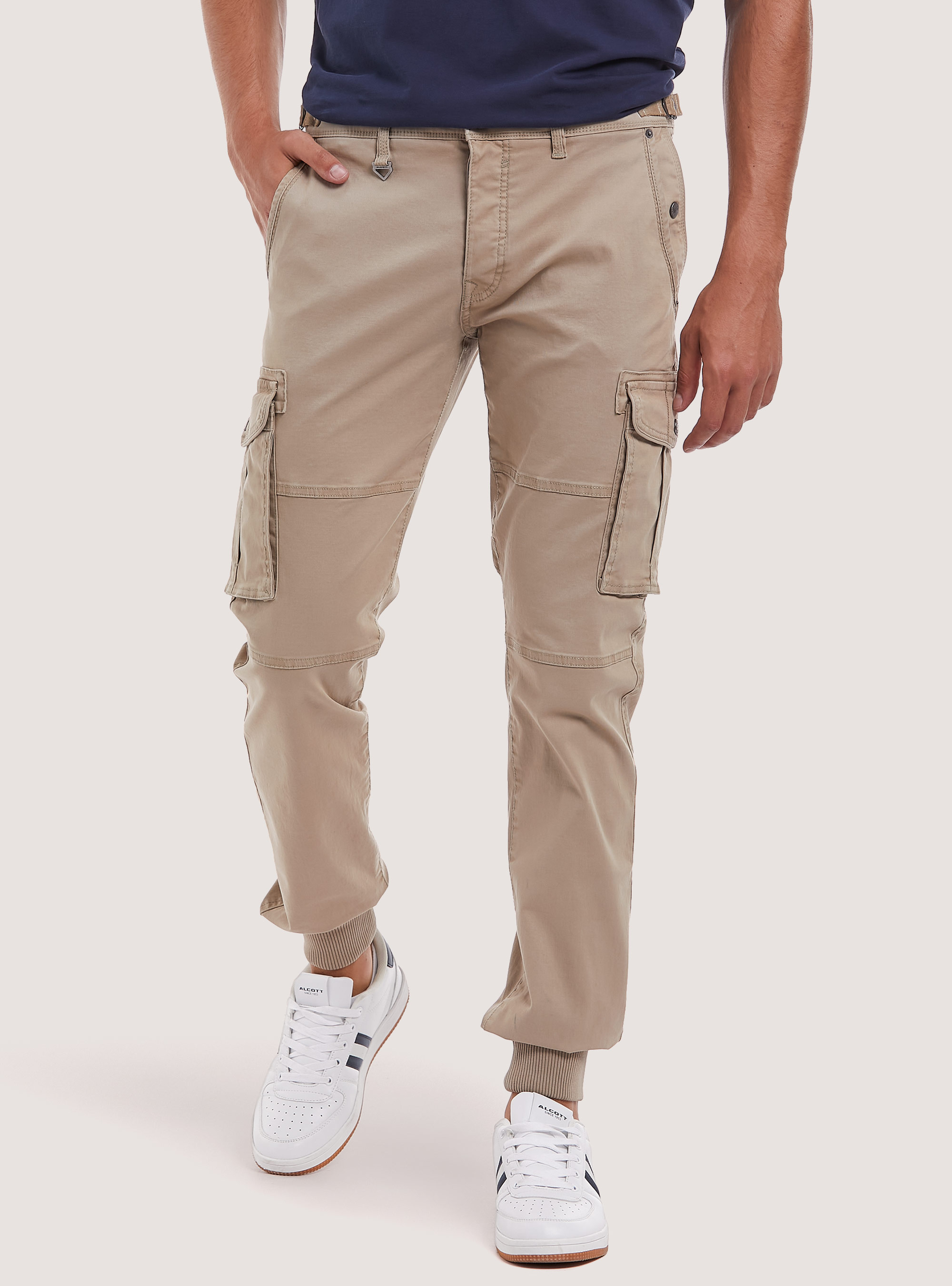 Pantalon cargo homme double bandes