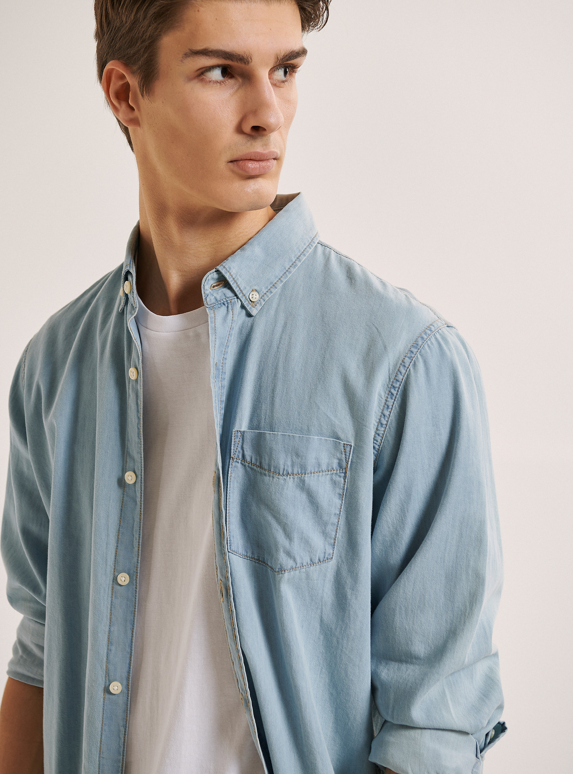 Camicia in denim, AZURE