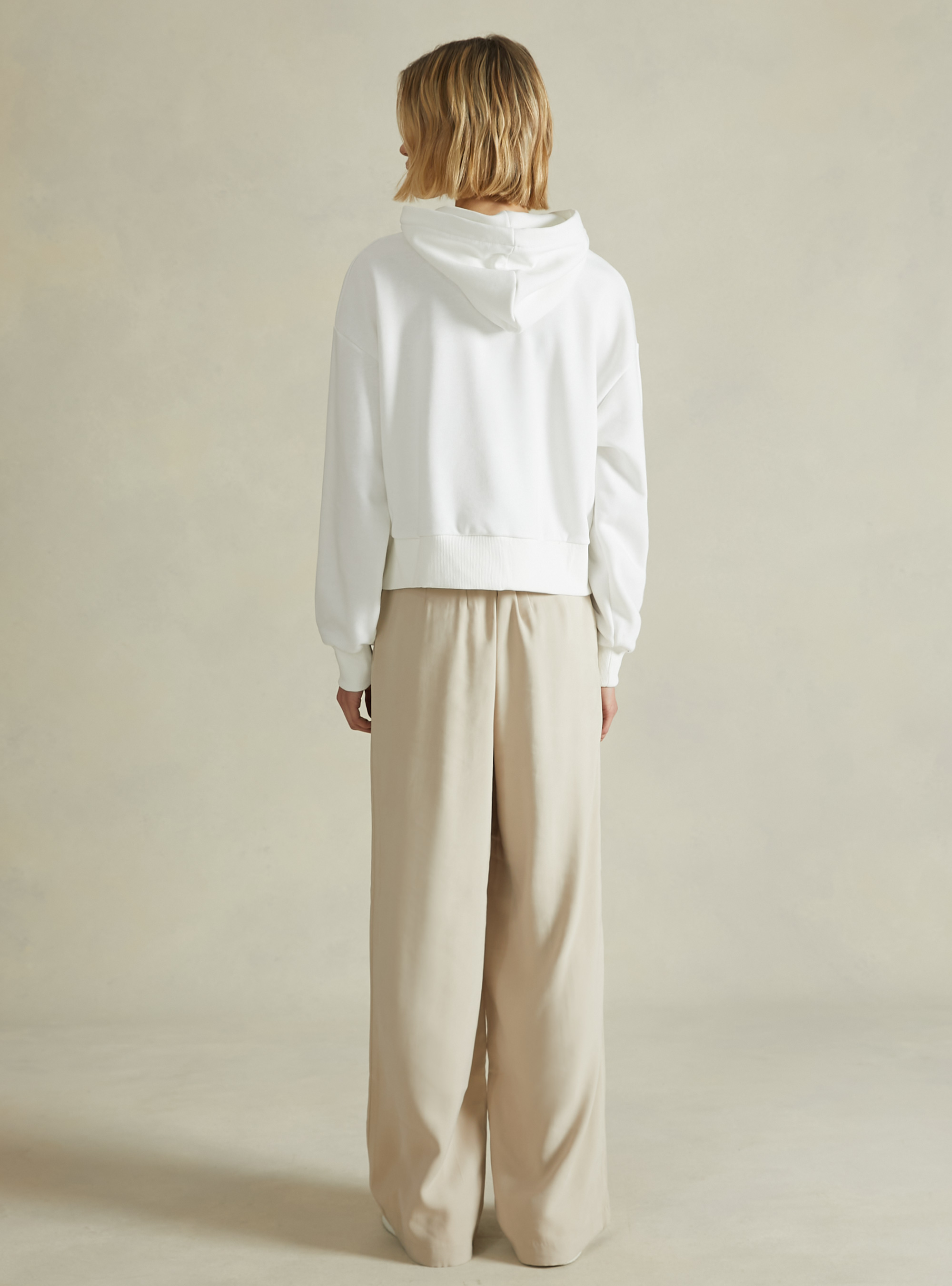 Boxy fit hooded sweatshirt, WH2 WHITE