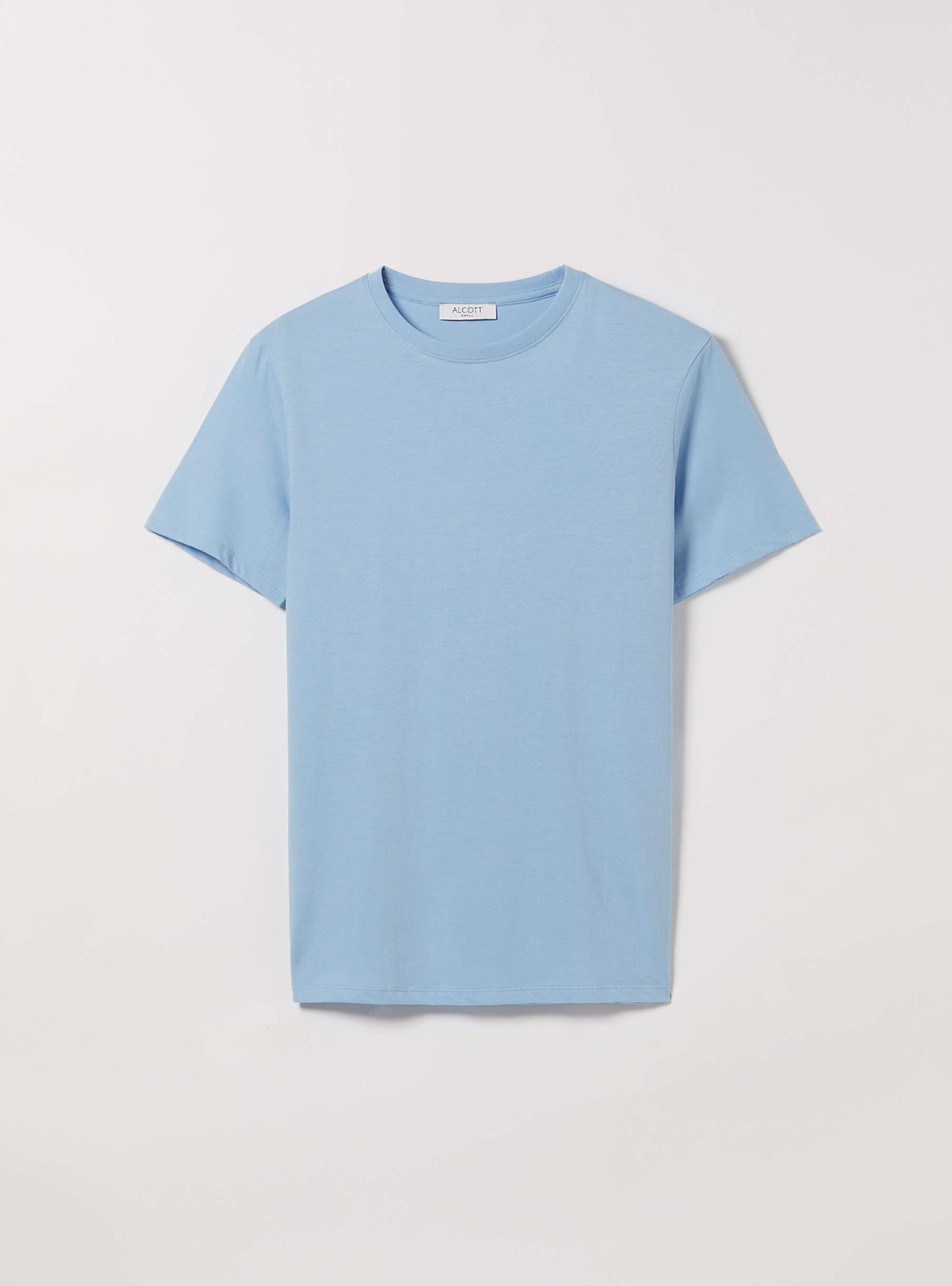 T-shirt en coton à col ras du cou, AZ3 AZURE LIGHT