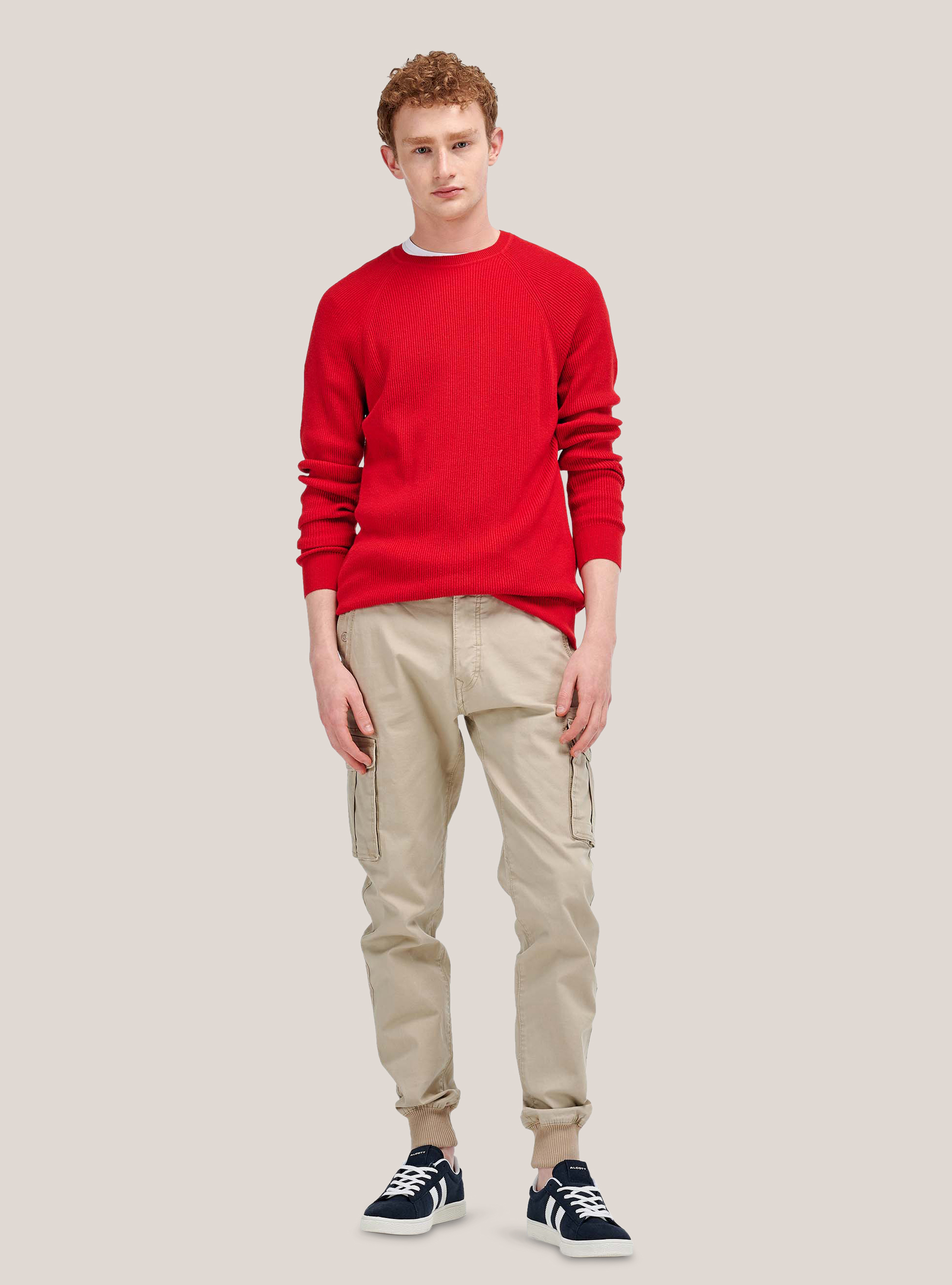 Ribbed pullover, RED