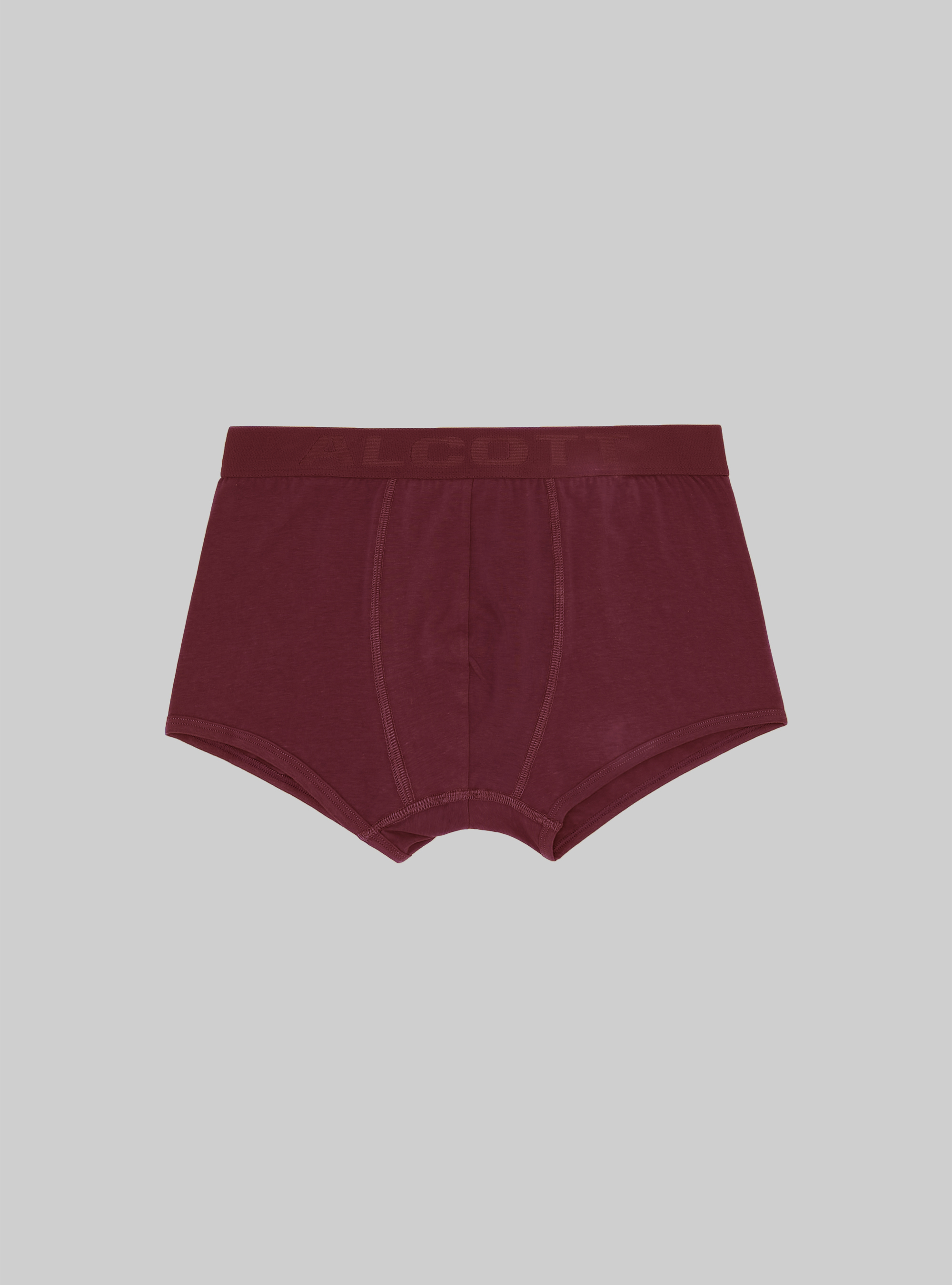 Stretch cotton boxer shorts with logo, BO1 BORDEAUX DARK