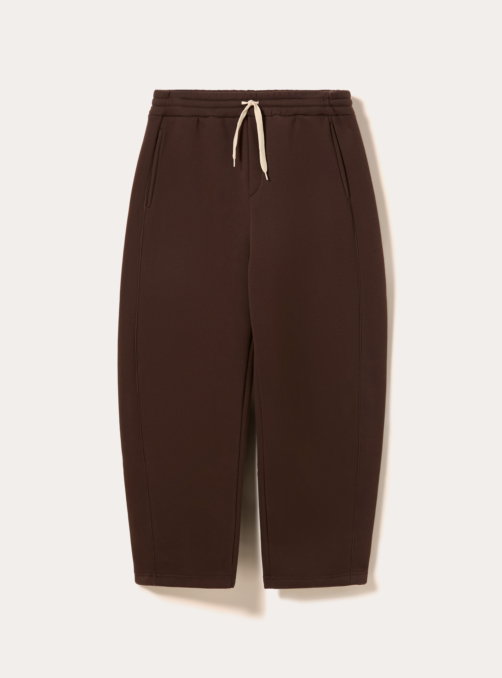 Barrel fit fleece trousers, BR1 BROWN DARK