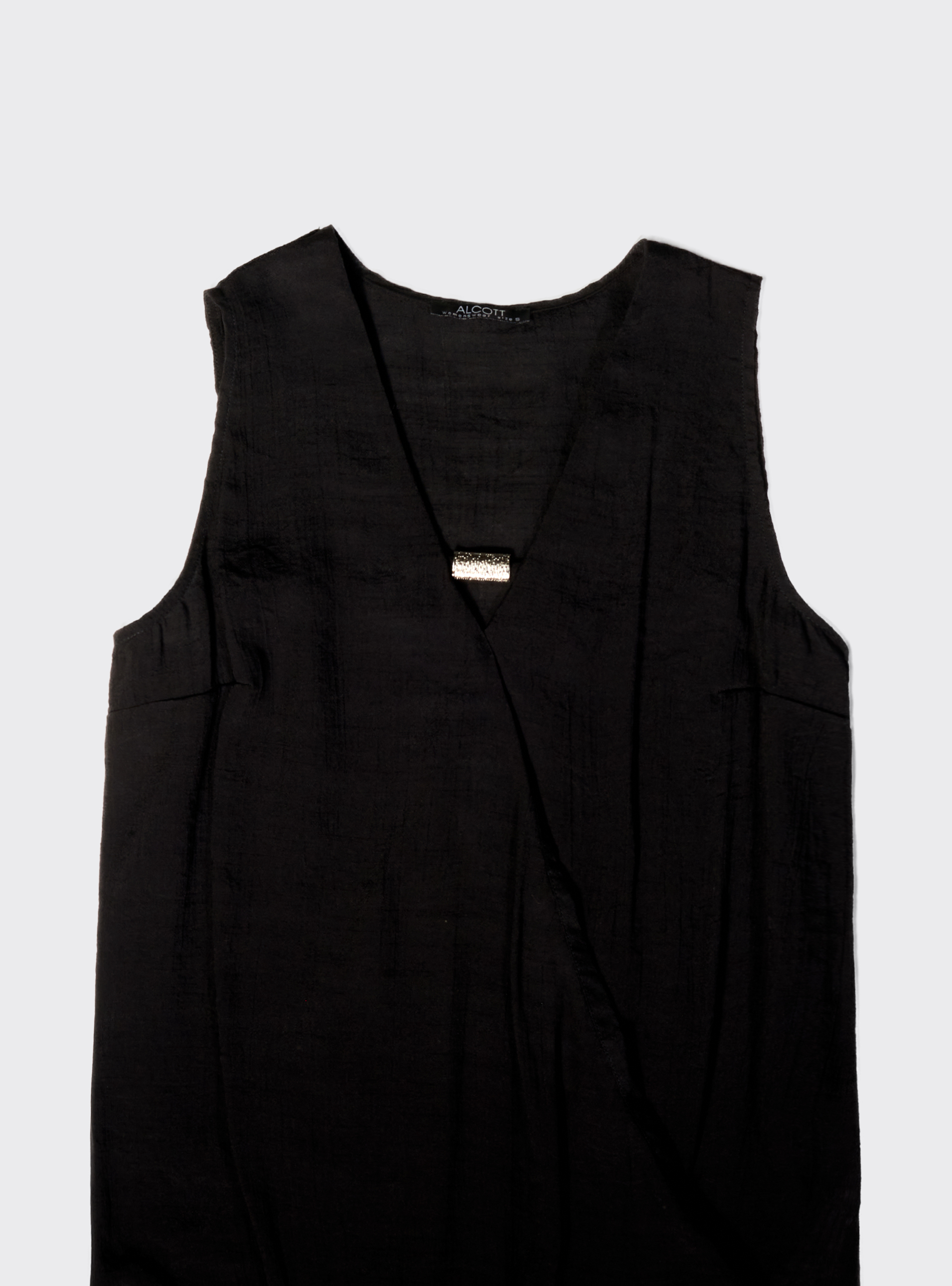 Blusa con gema, NEGRO