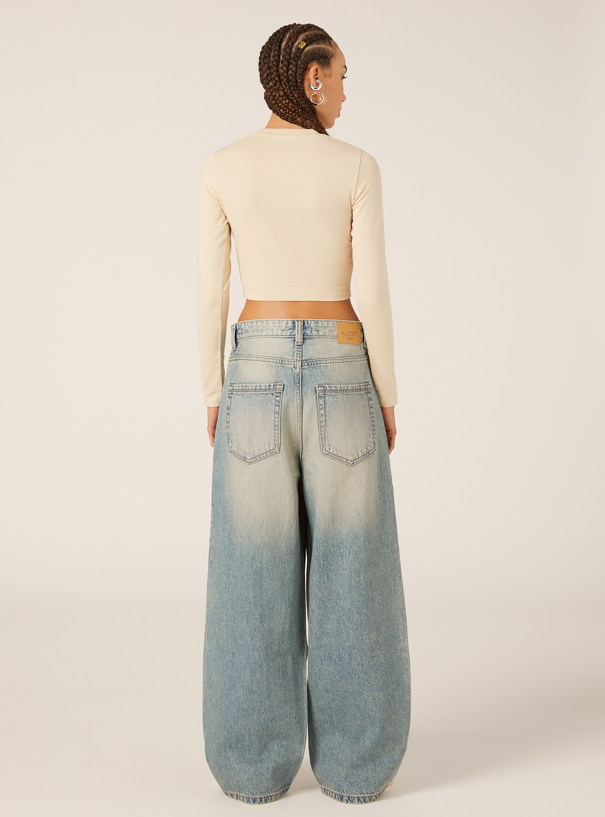 Camiseta corta de manga larga, BG3 BEIGE LIGHT