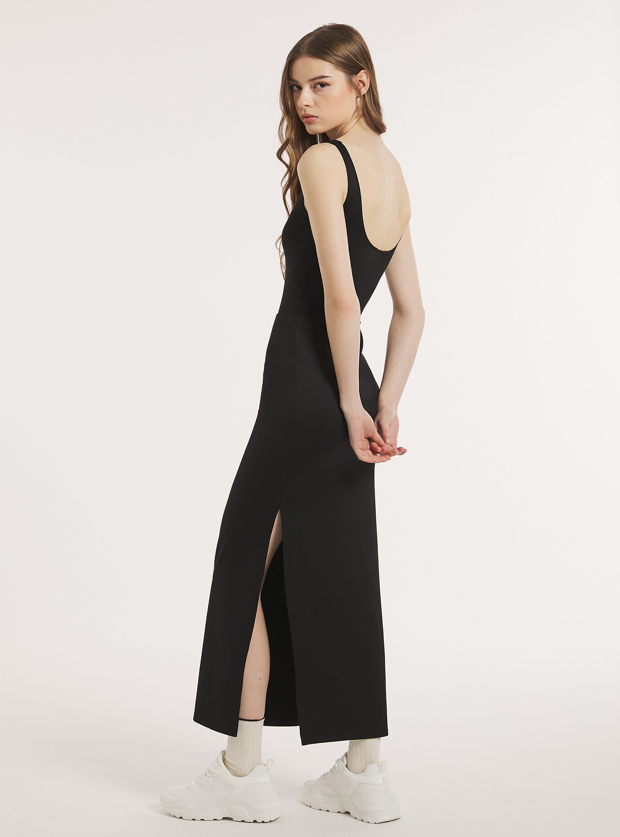 Single stretch jersey bodysuit, BK1 BLACK