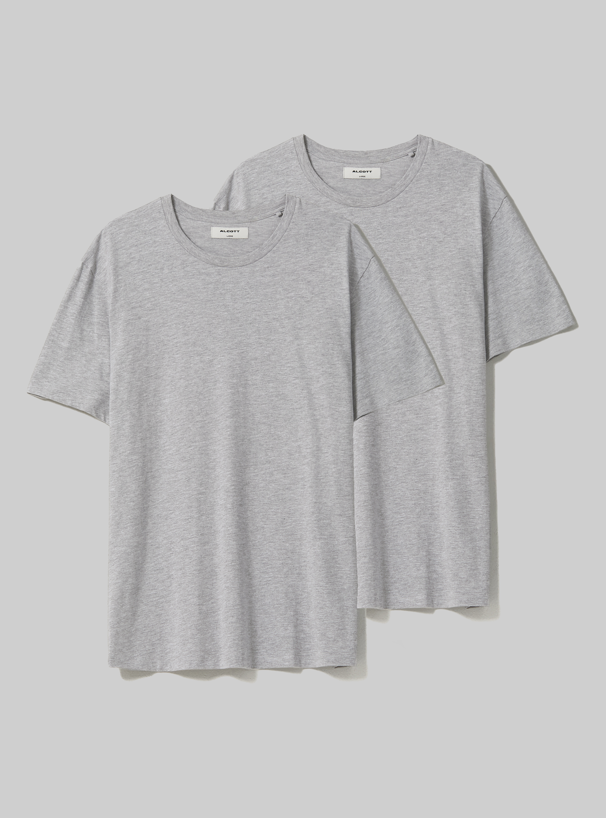 Set of 2 of cotton T-shirts, MGY3 GREY MEL LIGHT
