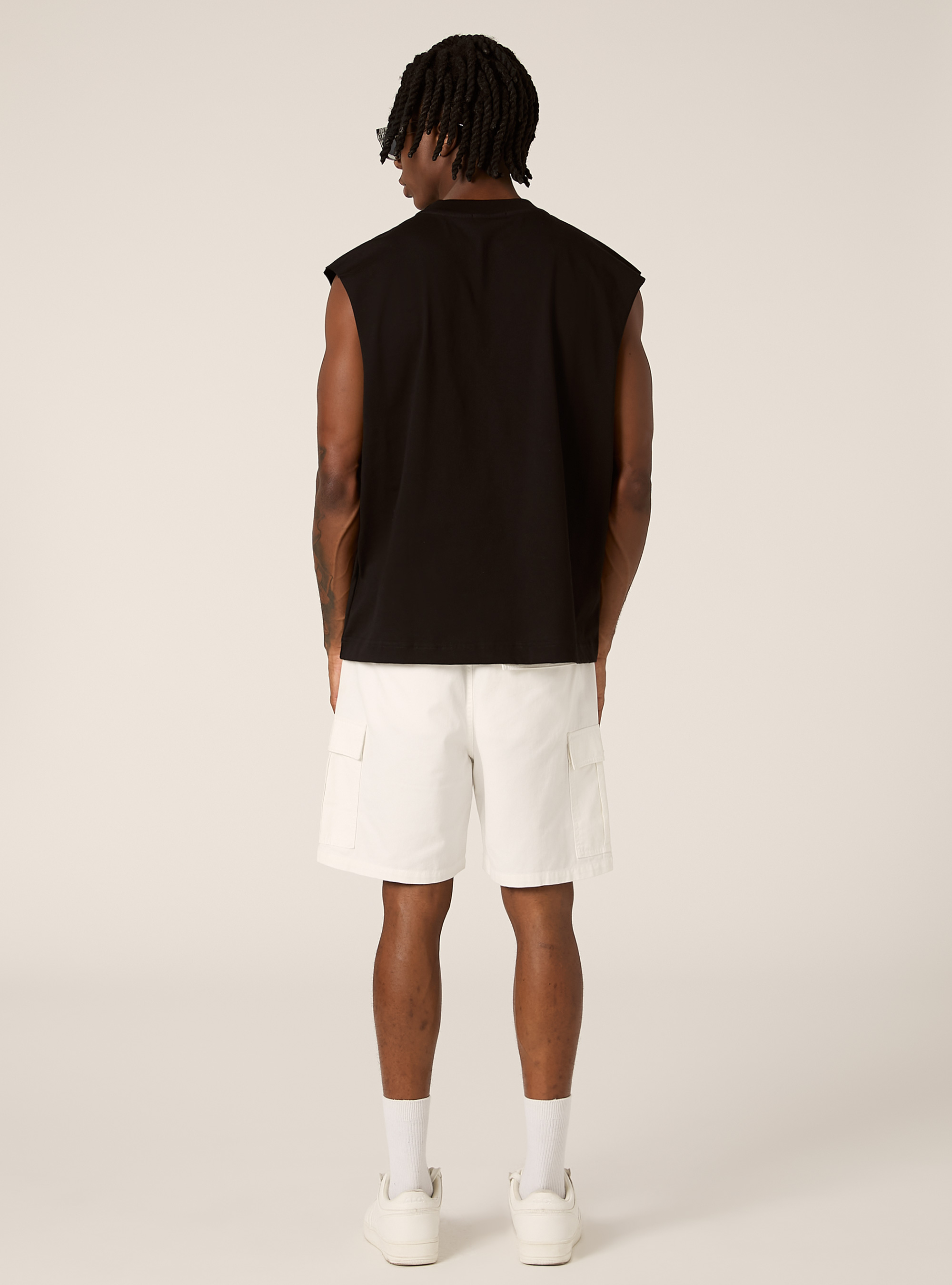 Canotta boxy fit tinta unita, BK1 BLACK