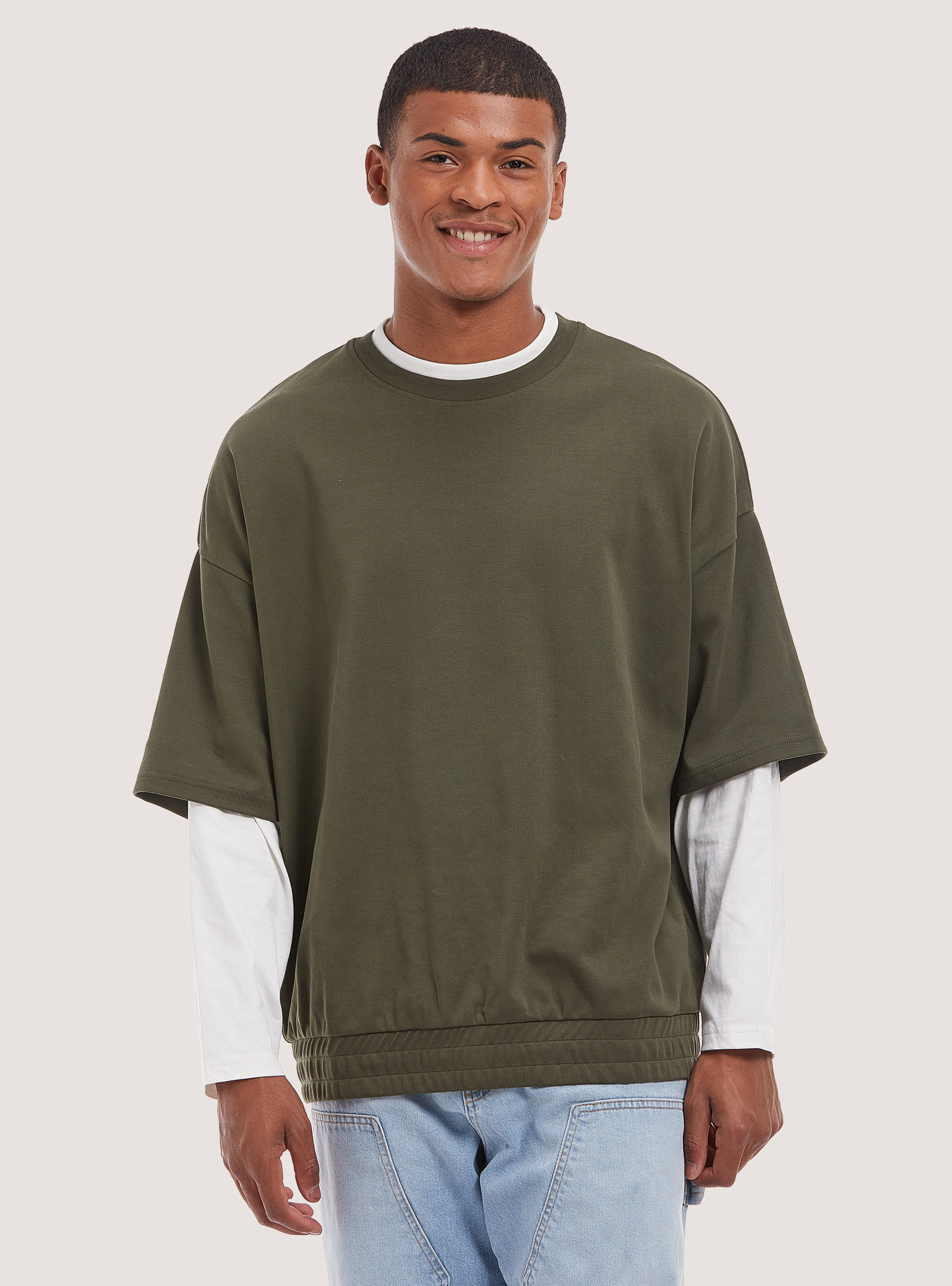 【IONSEOUL】Authentic overfit sweatshirt 4JH185 Women's pullover dark green s.Oliver | Soulz.lt