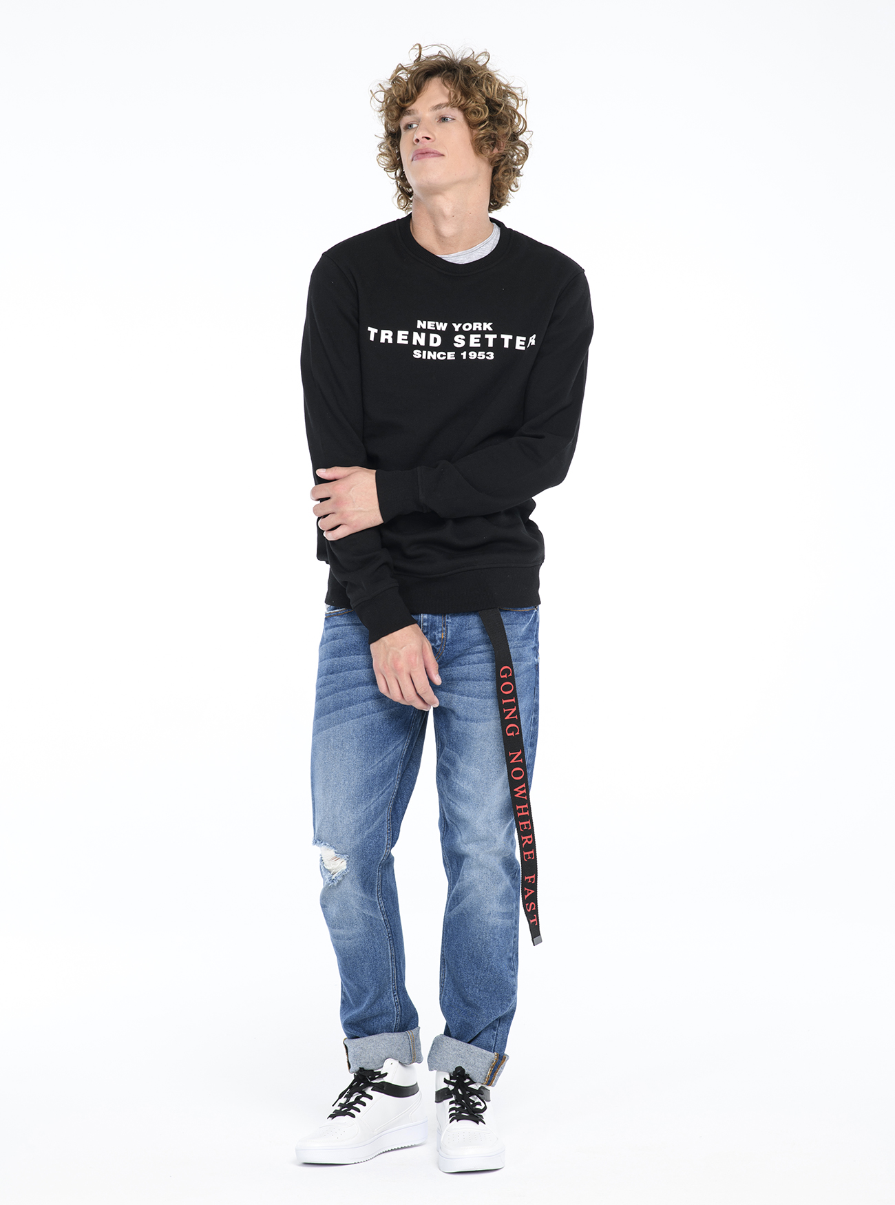 Felpa stampata, NERO