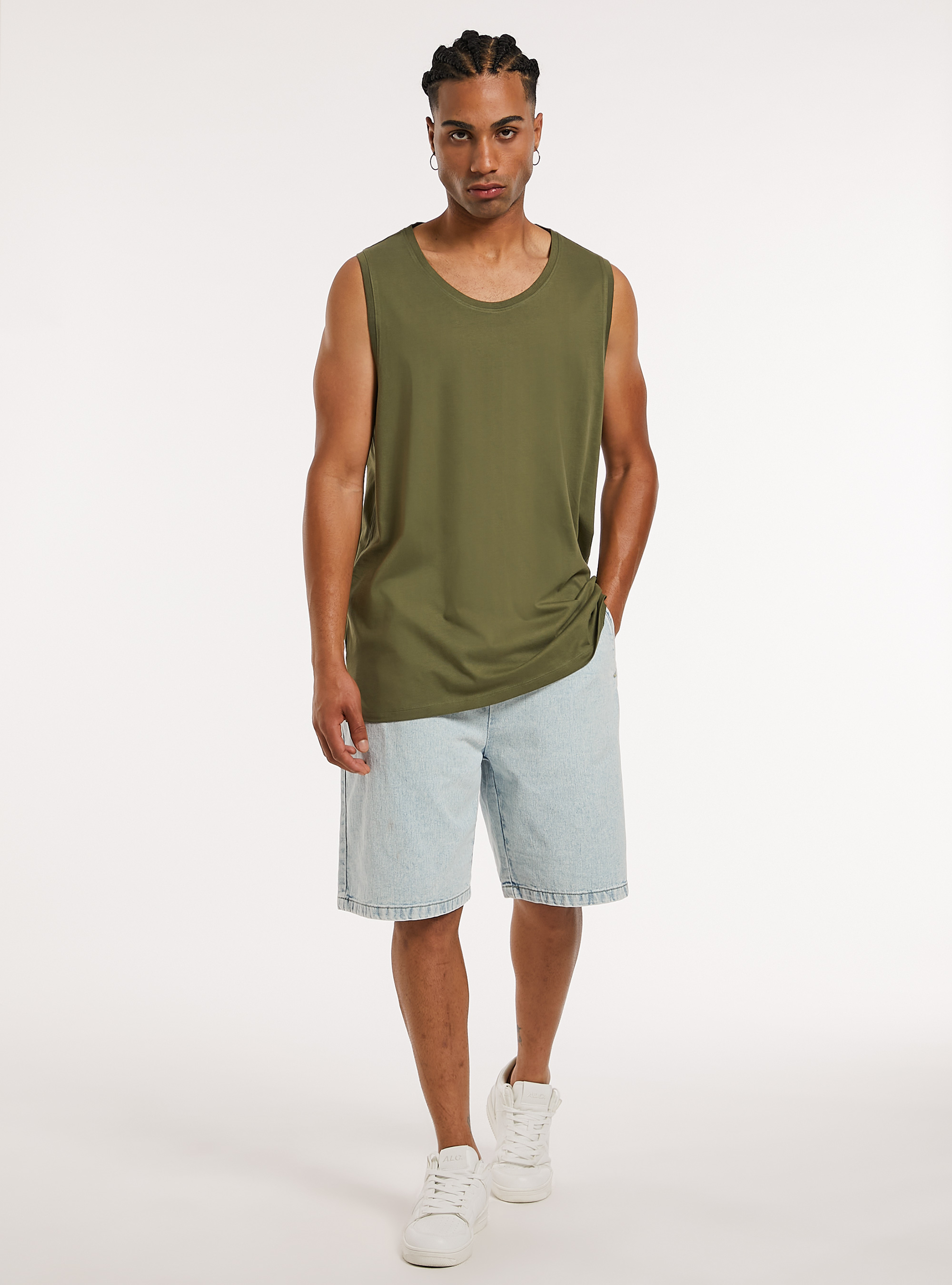 Solid-coloured comfort fit tank top, KY2 KAKY MEDIUM